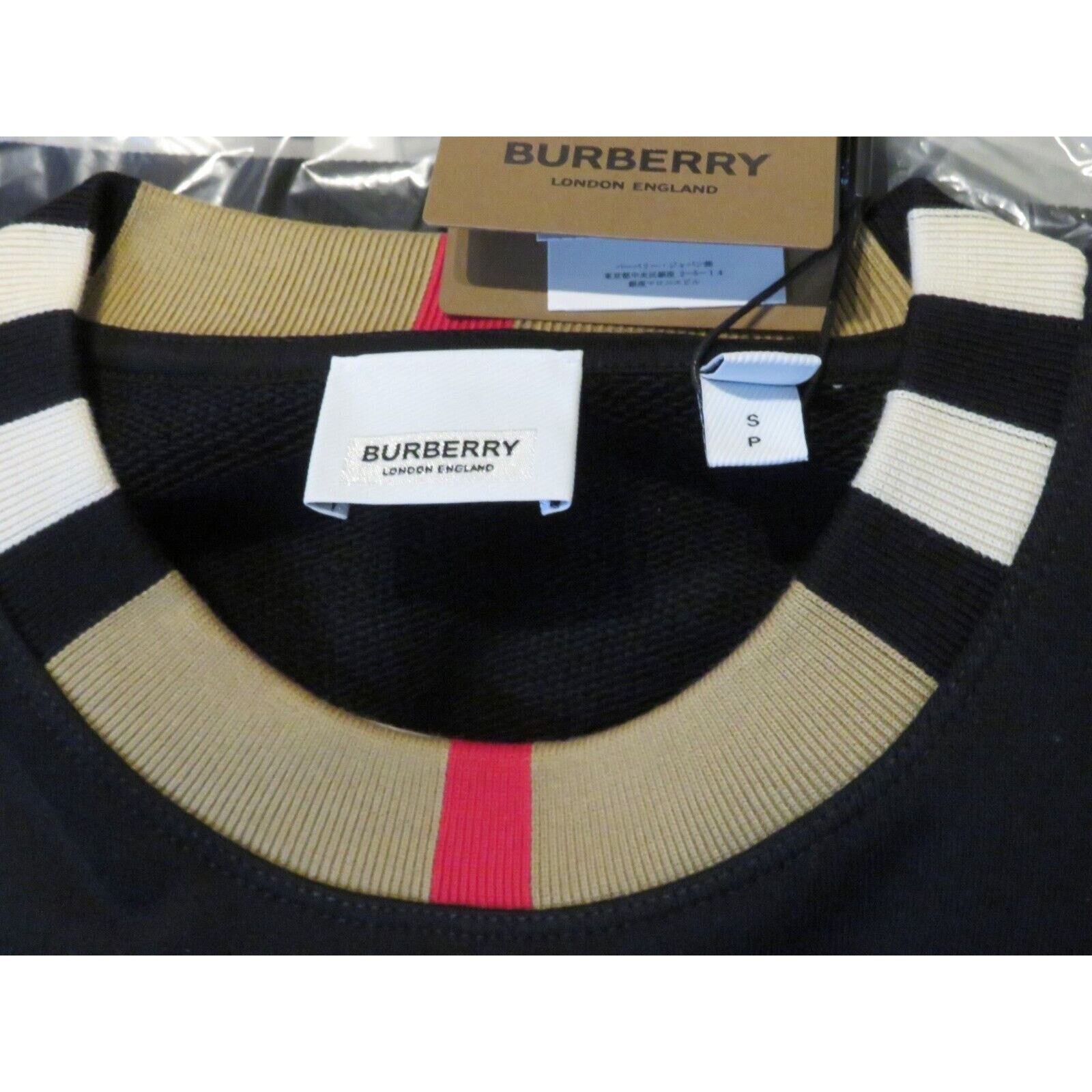 Burberry JARRAD BLACK COTTON ICON STRIPE COLLAR RED LOGO SWEATER L Size US L / EU 52-54 / 3 - 7 Thumbnail