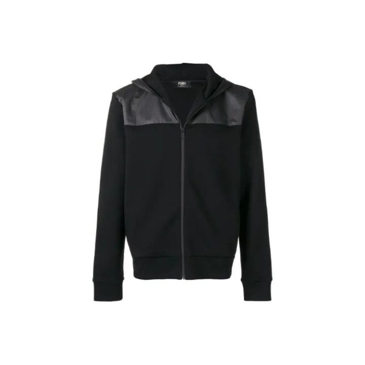 Fendi Fendi Black Zip Hooded Jacket for Men 0079 Size US XXL / EU 58 / 5 - 1 Thumbnail