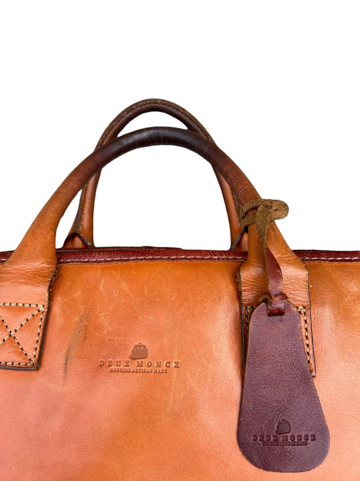Leather Deux Moncx Artisan Made Japan Distress Patina Leather Bag Size ONE SIZE - 8 Thumbnail