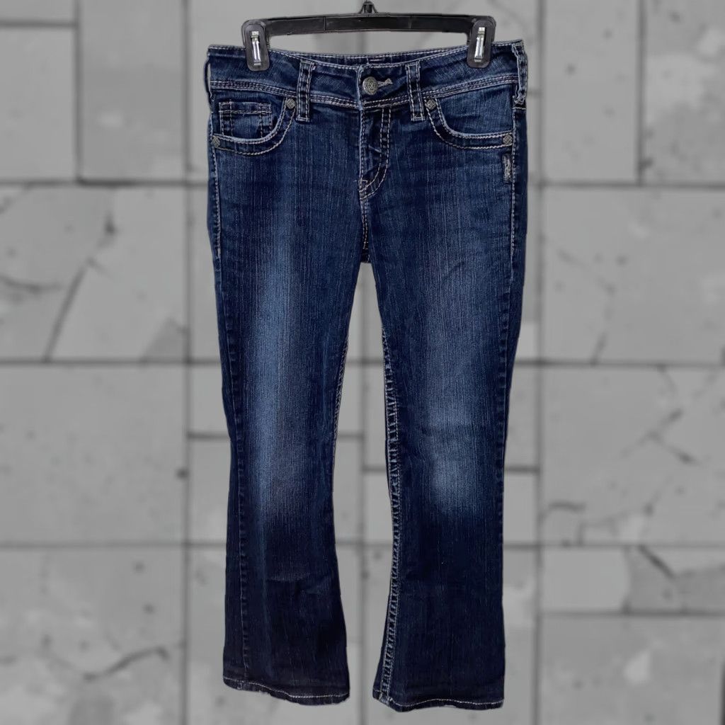 Silver Jeans Co. Silver Jeans SUKI Womens Blue Denim Zip Fly Jeans Size 28 X 32(Actual 30 X 29) Size 30" / US 8 / IT 44 - 1 Thumbnail
