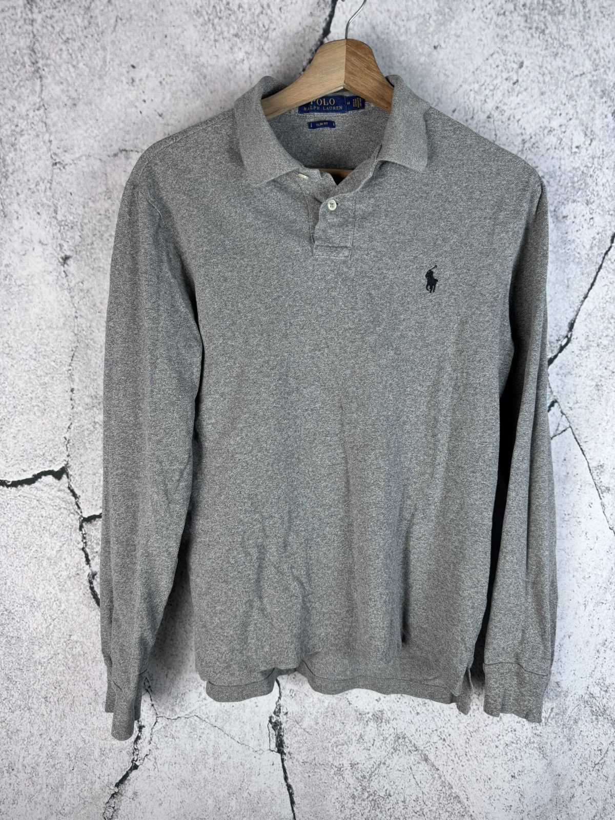 Polo Ralph Lauren Polo Ralph Lauren Grey Rugby Polo Shirt Longsleeve Vintage Size US M / EU 48-50 / 2 - 1 Thumbnail