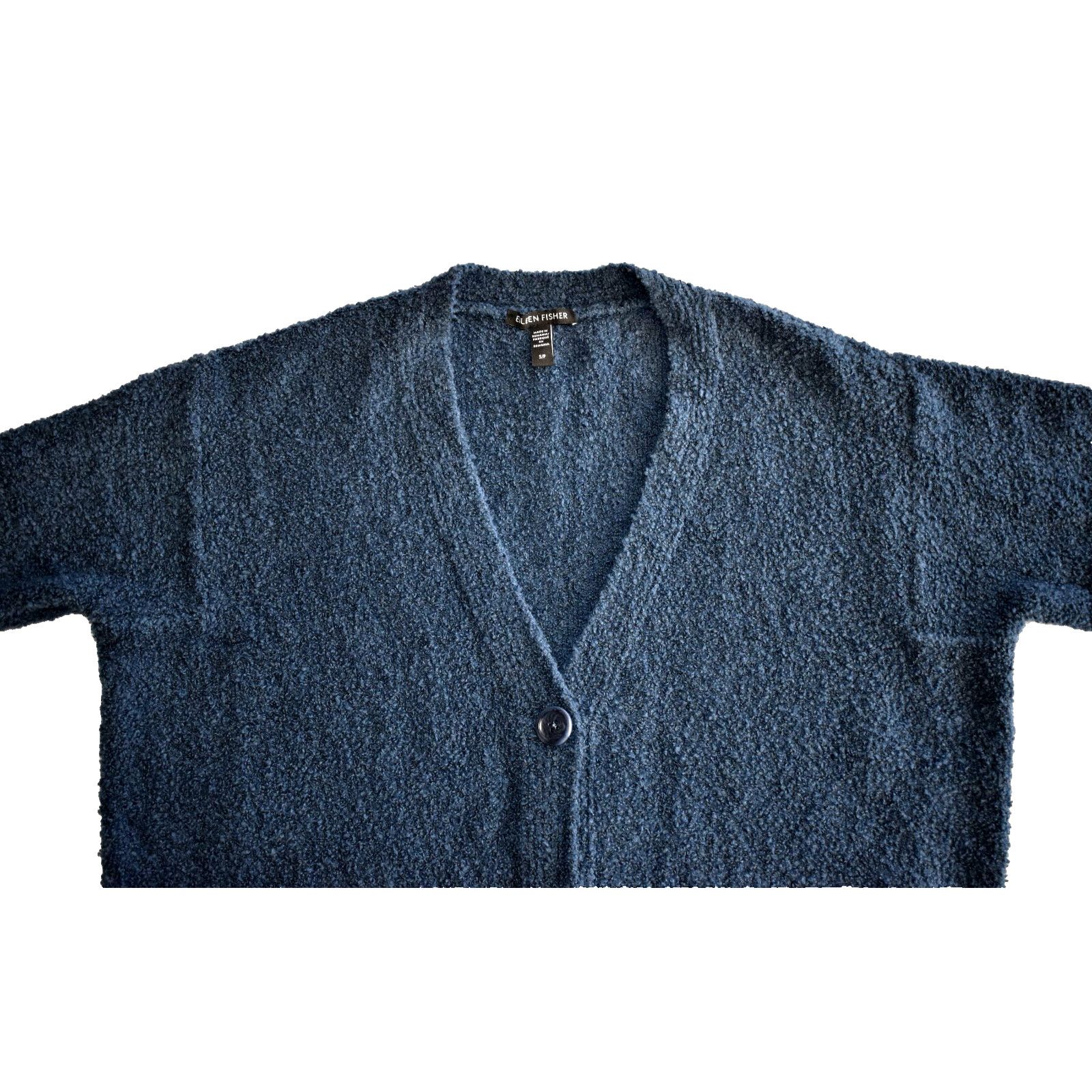 Eileen Fisher EILEEN FISHER Adriatic Org Cotton Boucle Cardigan Sweater S Size S / US 4 / IT 40 - 4 Thumbnail