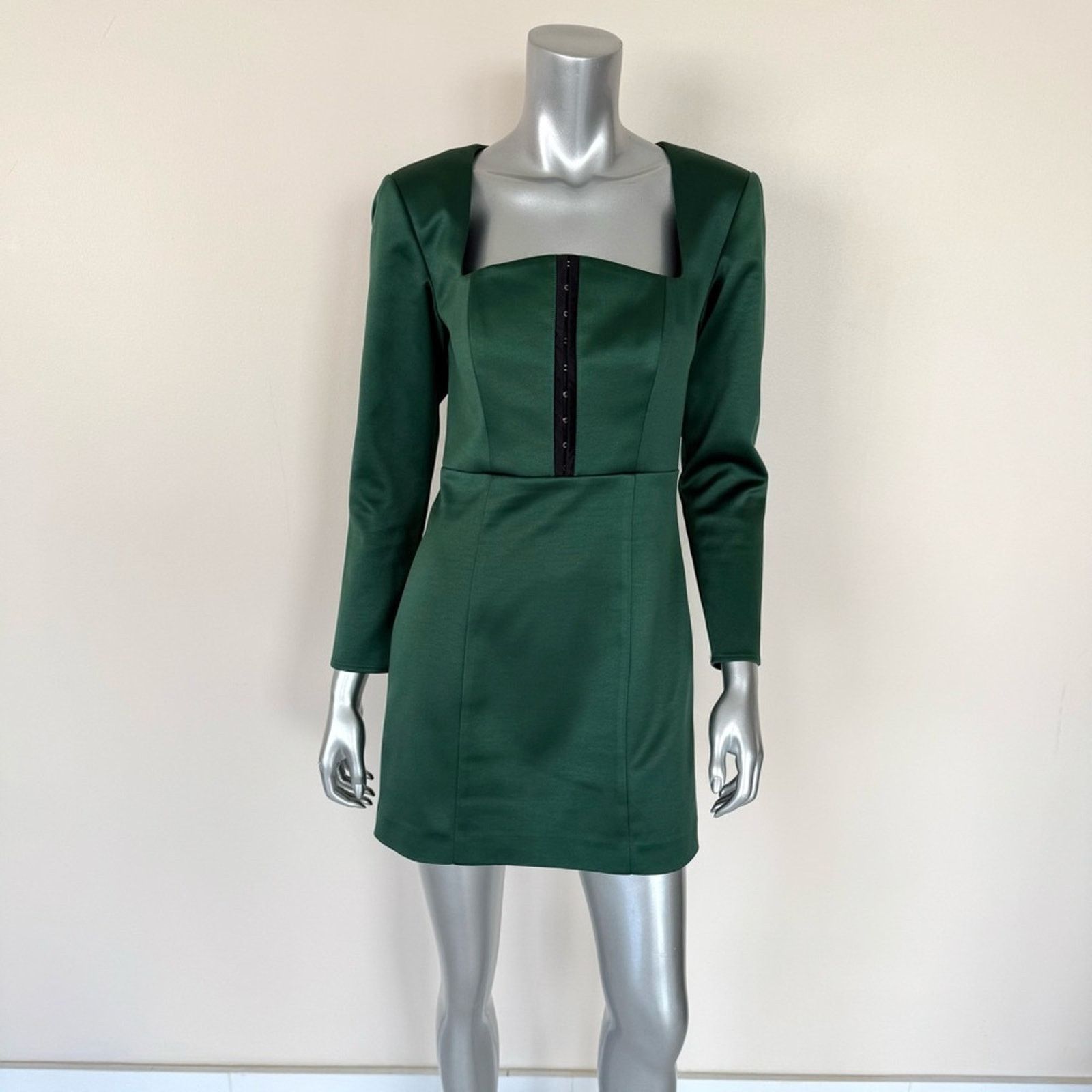 retro vintage green dress Retro Stage V-Neck Pearl A-line Velvet Vintage Dress Wine Red main image 1
