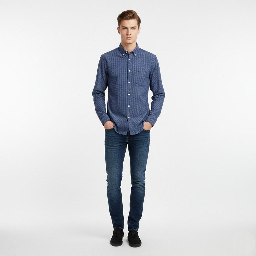 Peak Performance Peak Performance Men S Casual Shirt Blue Cotton 11172 Size US S / EU 44-46 / 1 - 1 Thumbnail
