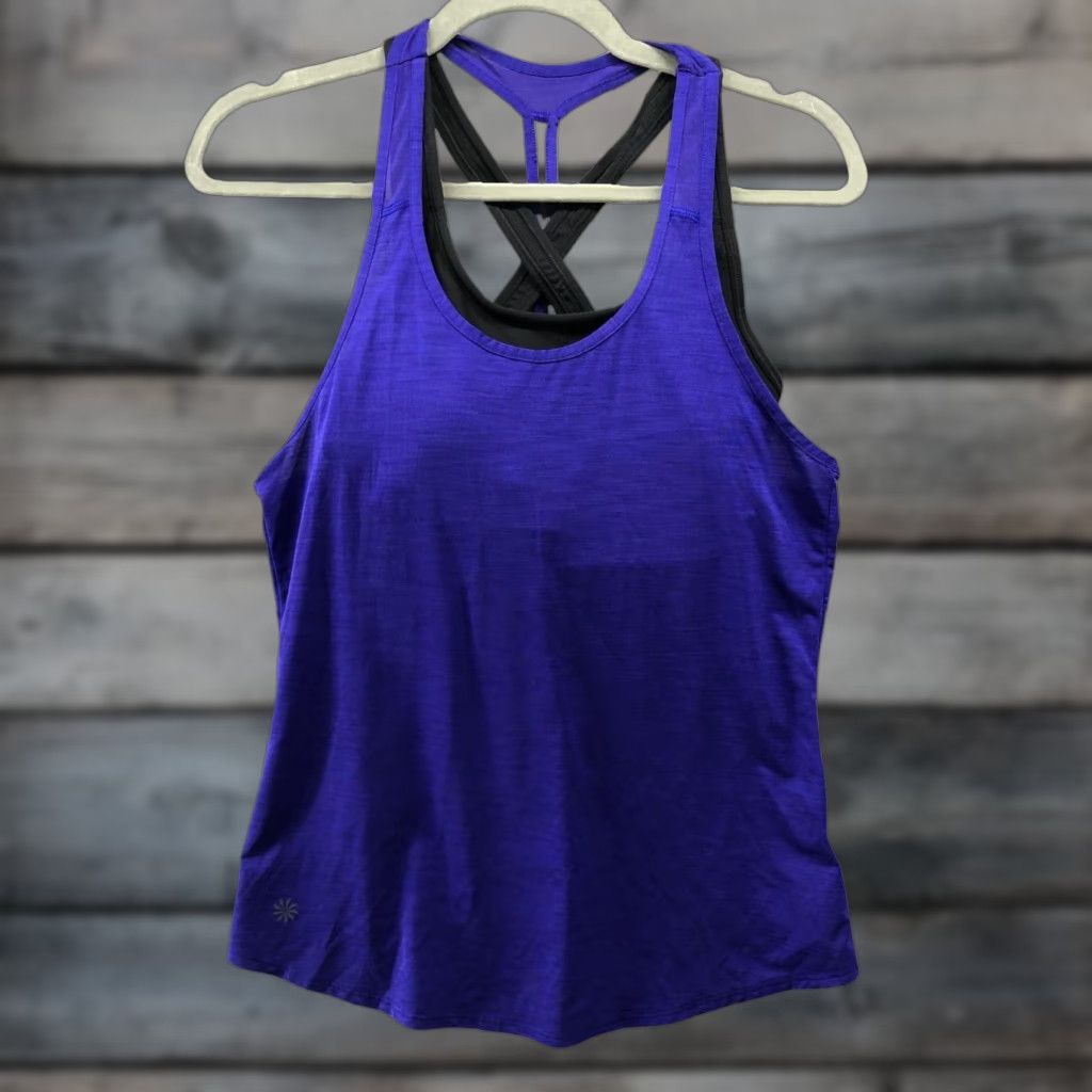 Athleta Athleta Box Jump Tank Top Womens XS Blue Built In Sports Bra Padded Two In One Gym Yoga Running Athletic Size XS / US 0-2 / IT 36-38 - 1 Thumbnail