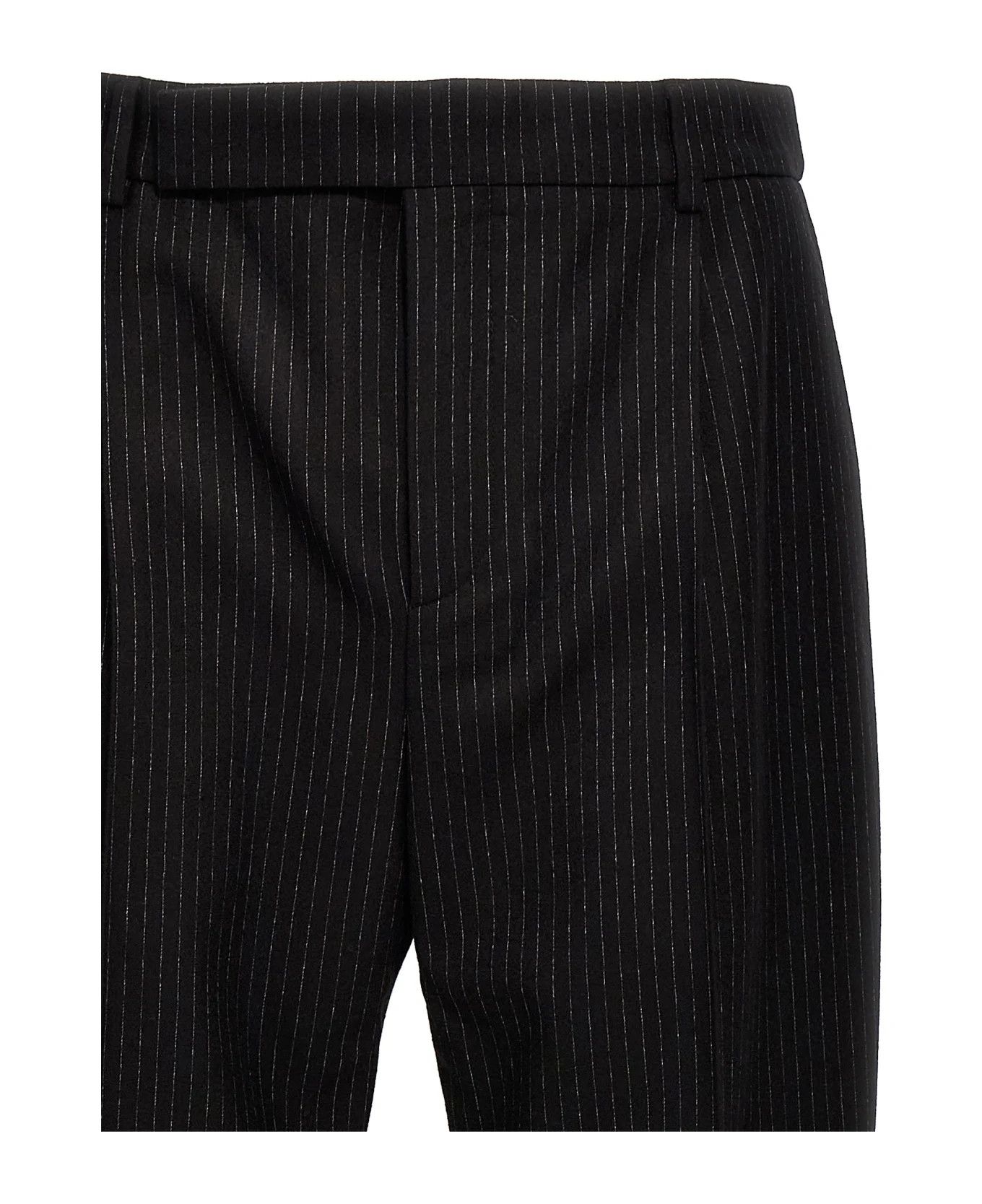 Saint Laurent Paris oc11z1225 759986 Flared Pants in Striped Wool Flannel Size US 36 / EU 52 - 2 Thumbnail