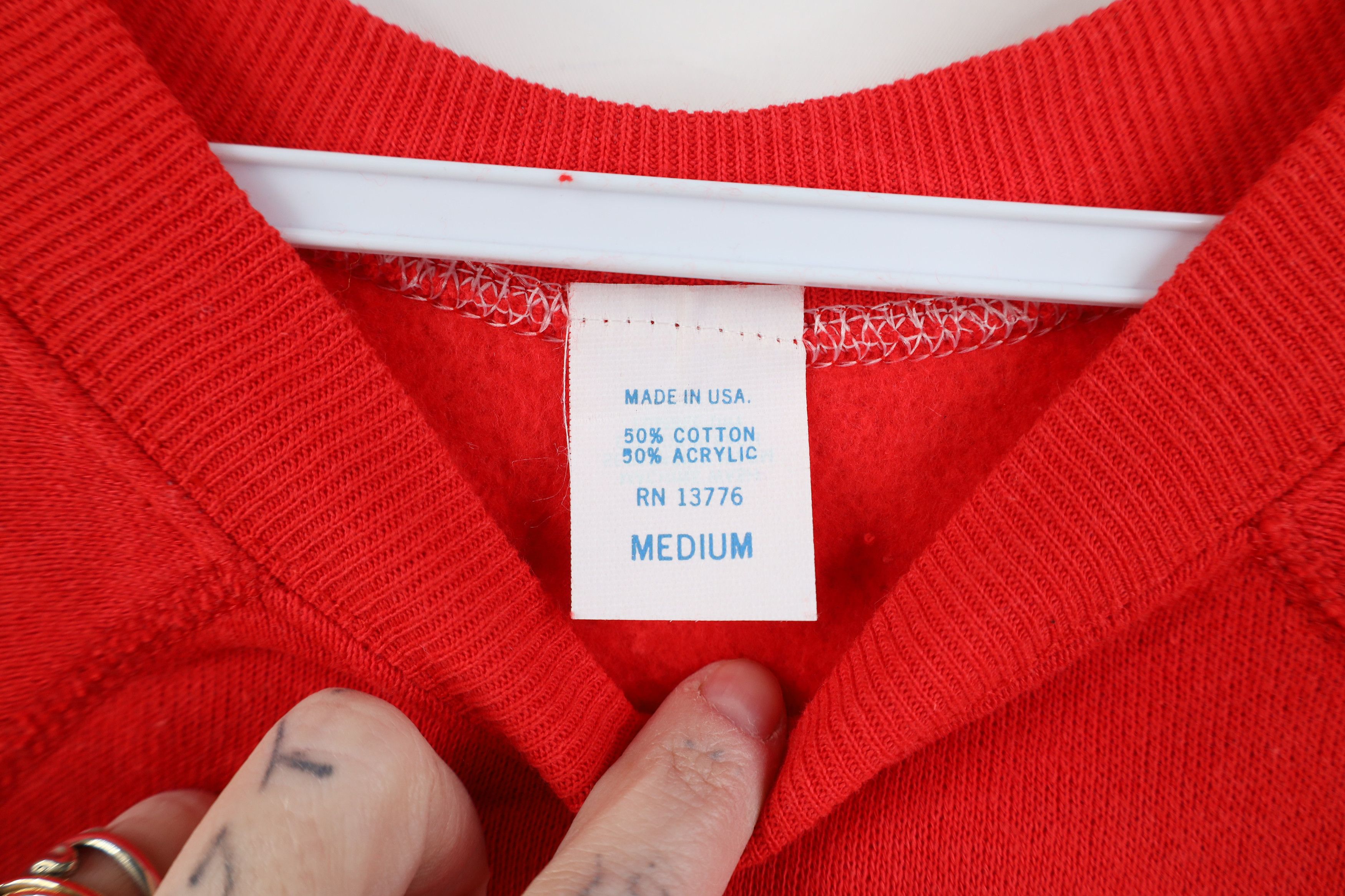 Vintage Deadstock Vintage 60s 70s Raglan Crewneck Sweatshirt Red USA Size M / US 6-8 / IT 42-44 - 6 Thumbnail