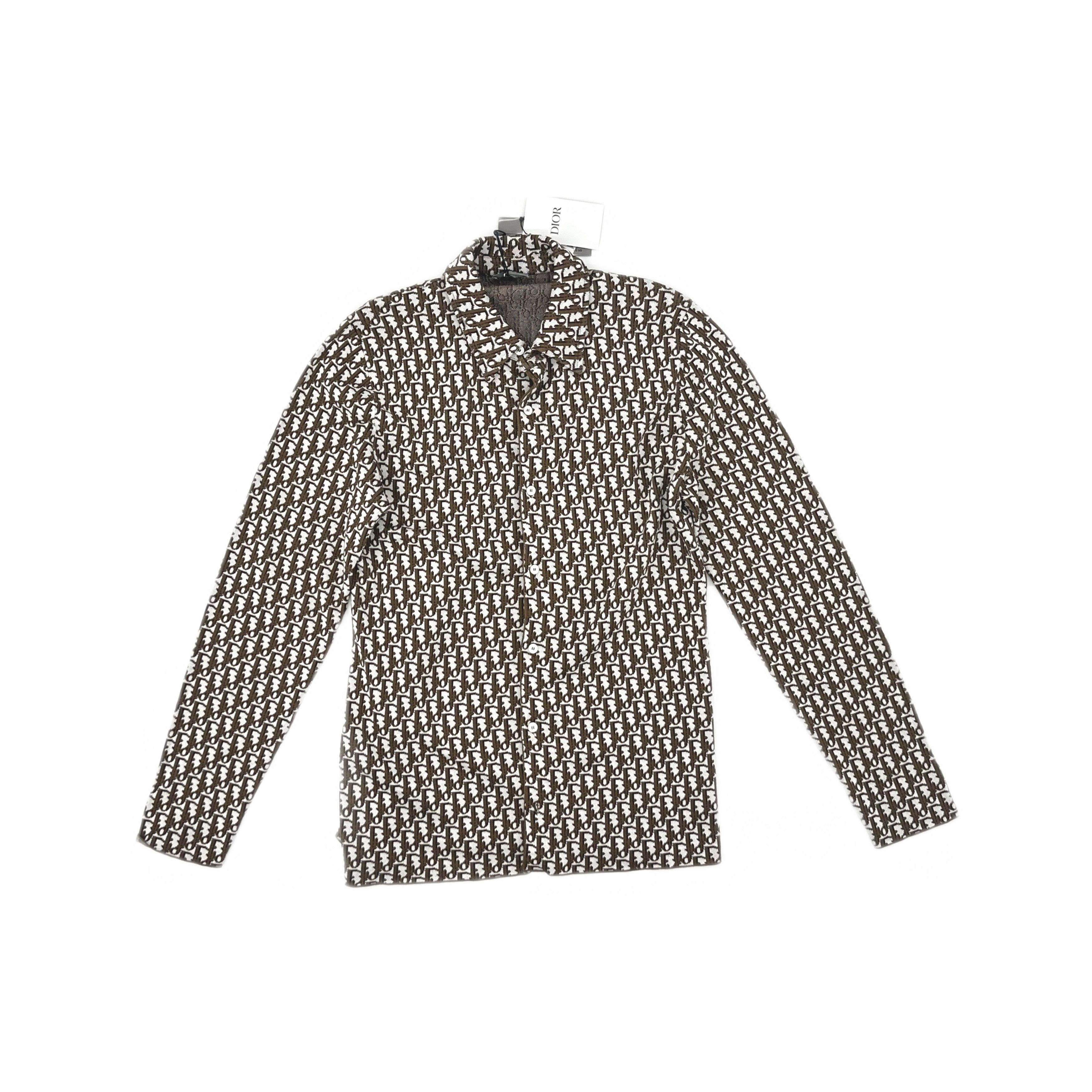 Dior Dior Brown Oblique Logo Button Up Shirt Size S Size US S / EU 44-46 / 1 - 1 Thumbnail