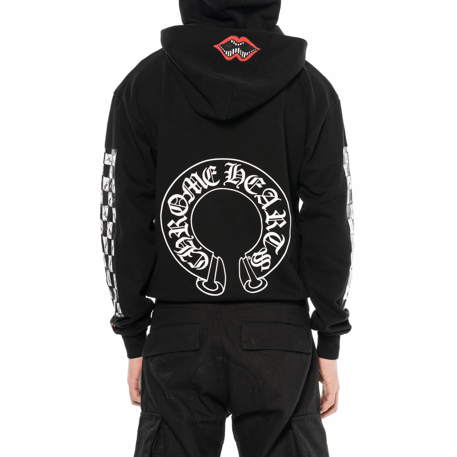 Image of Chrome Hearts Double Hooded Chomper Sweatshirt in Black, Men's (Size Small)