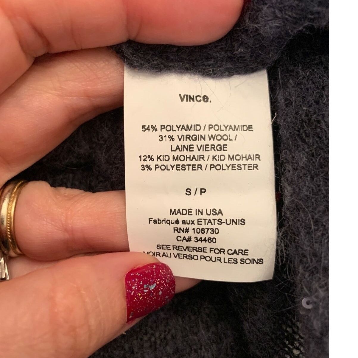Vince Vince. gray virgin wool blend sequins sweater size small Size S / US 4 / IT 40 - 3 Thumbnail
