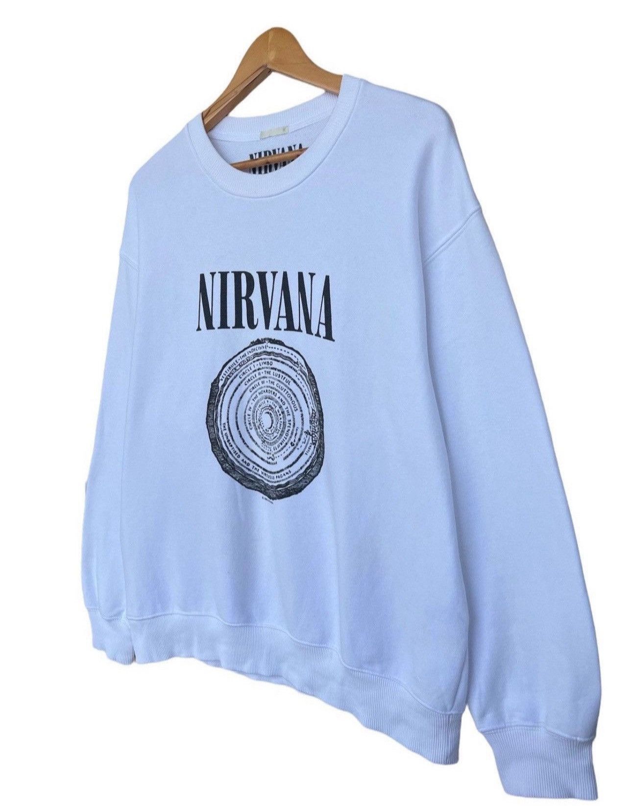 Band Tees × Nirvana × Uniqlo Nirvana Vestibule Big Logo White Sweatshirt Medium Size US M / EU 48-50 / 2 - 3 Thumbnail