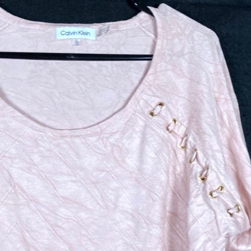 Calvin Klein Calvin Klein Womens Shirt Pink Gold Grommet Trim Lightweight Long Sleeve XL Size M / US 6-8 / IT 42-44 - 5 Thumbnail