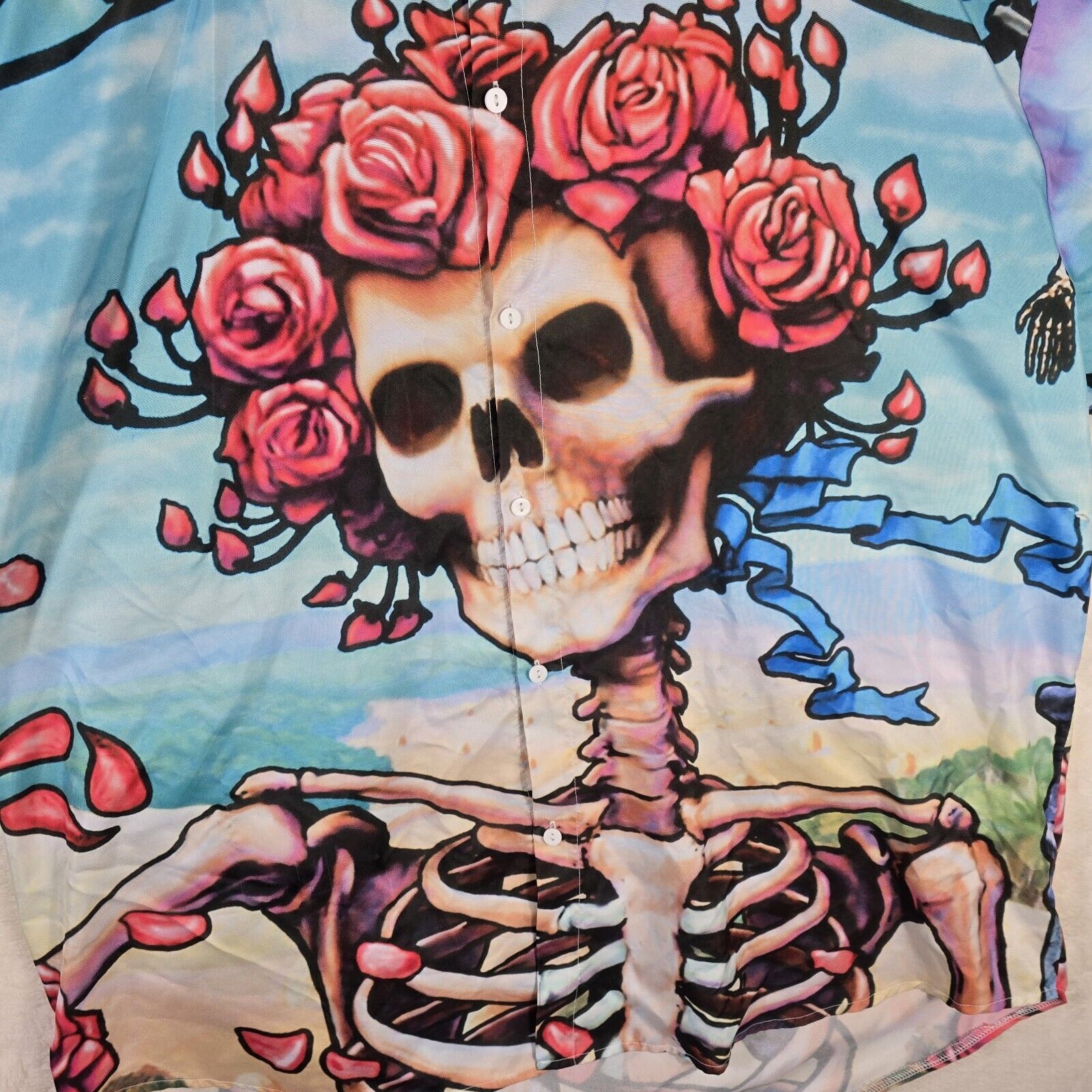 Grateful Dead Grateful Dead Hawaiian Button Up Shirt Size XXL AOP Skeleton Size US XXL / EU 58 / 5 - 4 Thumbnail