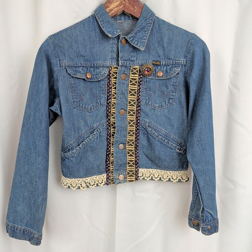 Wrangler Vintage Selvedge Denim Embellished Wrangler Jacket Size XS / US 0-2 / IT 36-38 - 9 Thumbnail