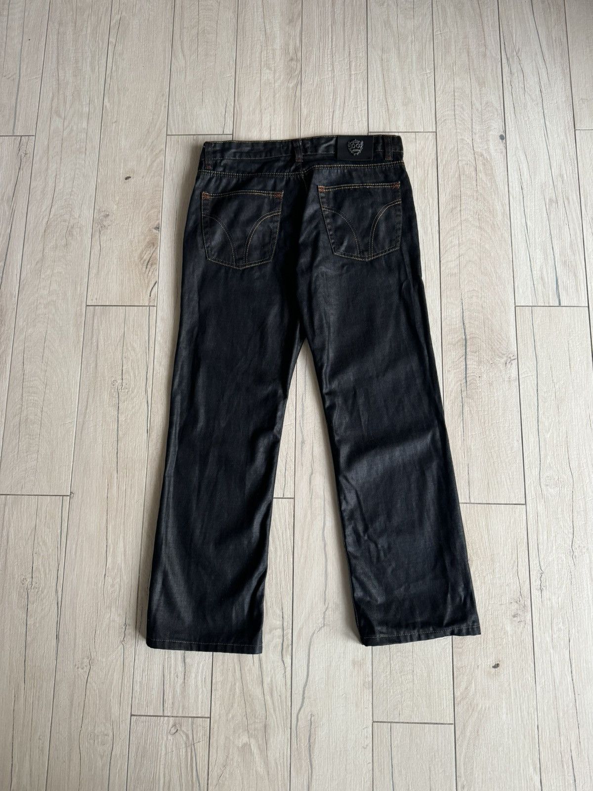 Dolce & Gabbana Dolce & Gabbana Black Waxed Denim Pants Size US 34 / EU 50 - 6 Thumbnail