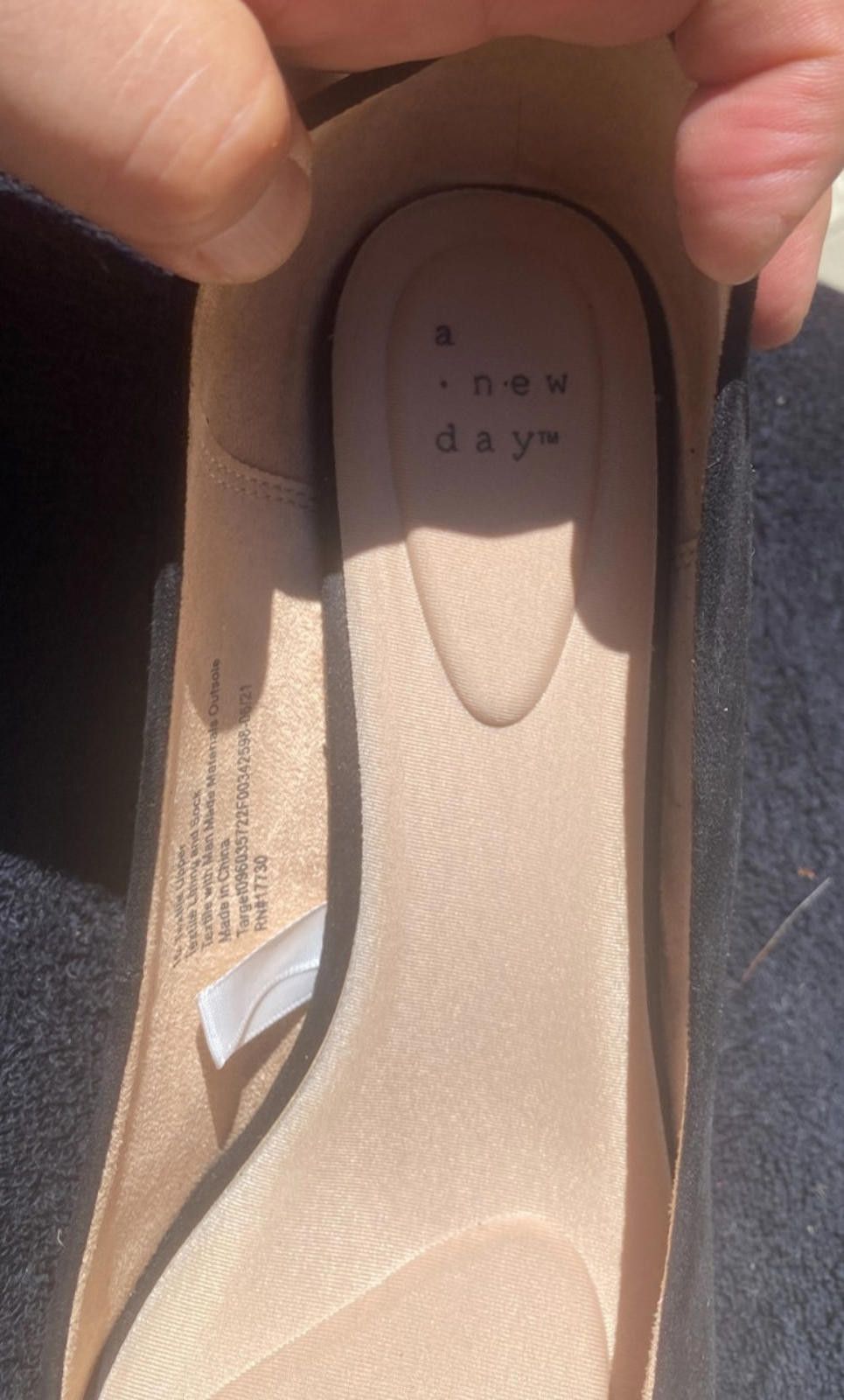 Designer A New Day Dot Black Wedge Heels SZ. 10 Suede (Faux) -(#S607) Size US 10 / IT 40 - 6 Thumbnail