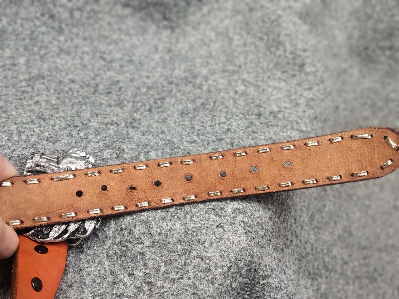 Vintage Vintage Cintos Imperial Bergamot Brass Western Leather Belt Size ONE SIZE - 11 Thumbnail