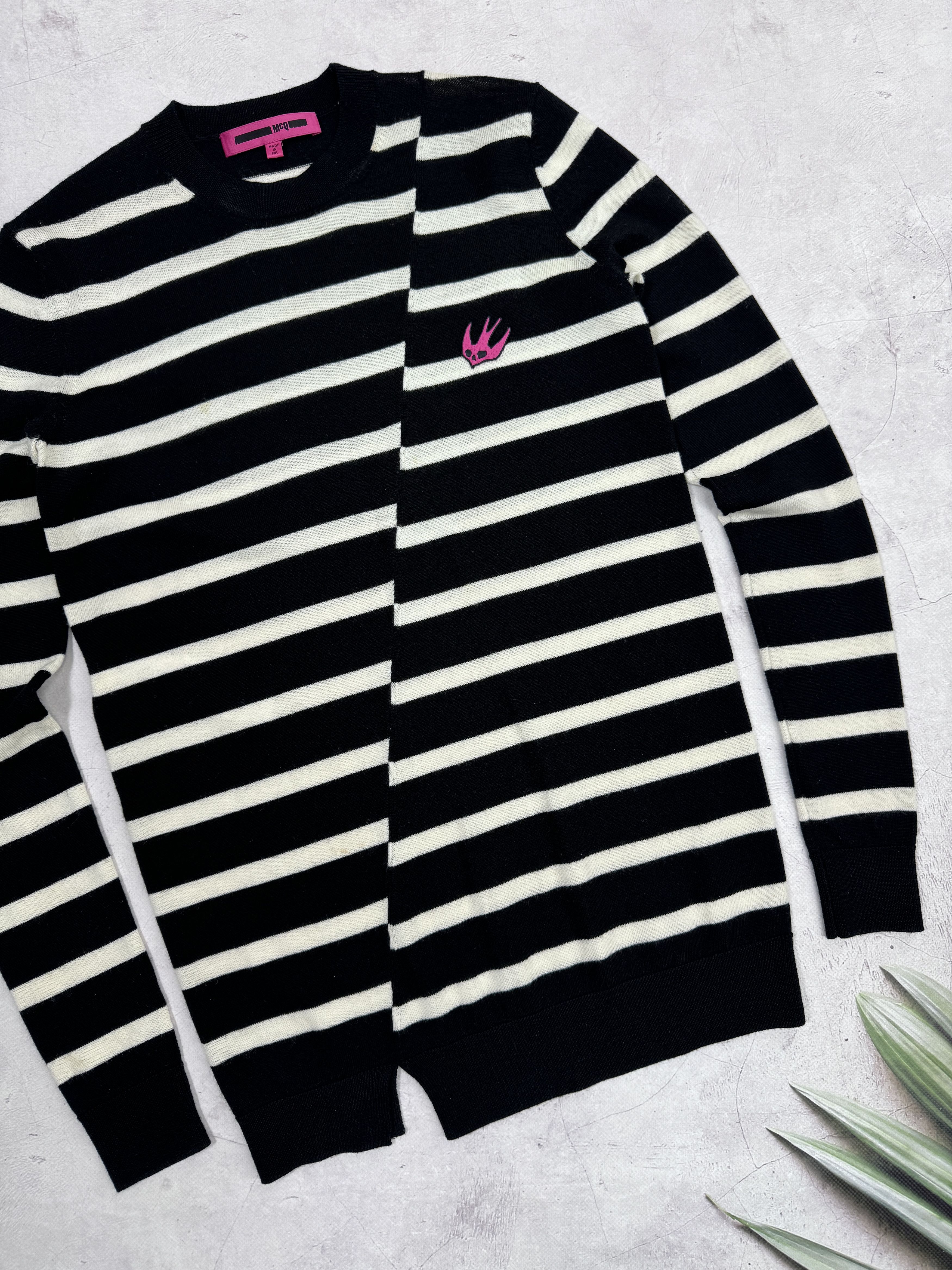Alexander McQueen × MCQ McQ Alexander McQueen Striped Sweater Embroidered Swallow Size XXS / US 00 / IT 34 - 6 Thumbnail