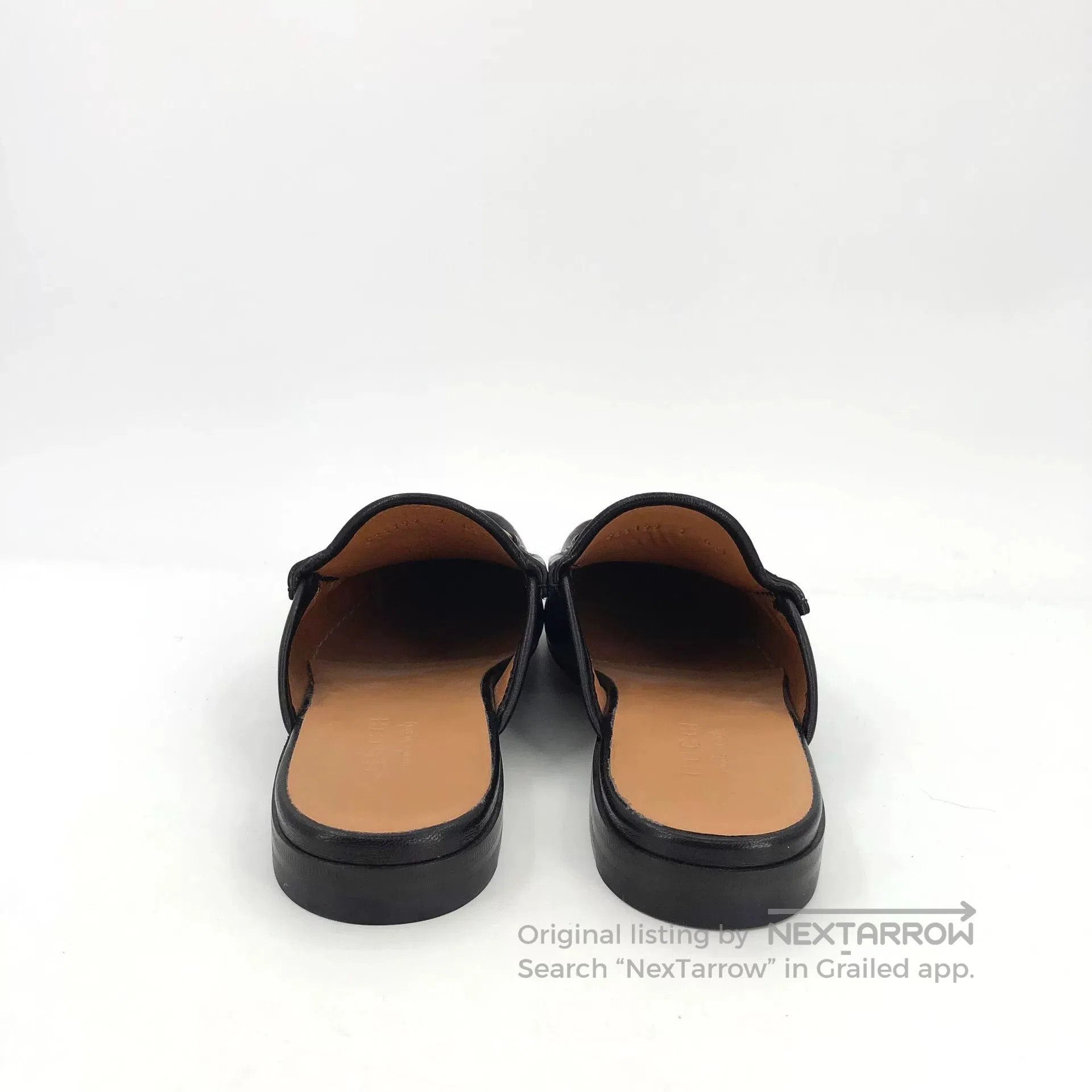 Gucci Gucci Black Leather Horsebit Round-Toe Slippers. Size US 6 / IT 36 - 4 Thumbnail