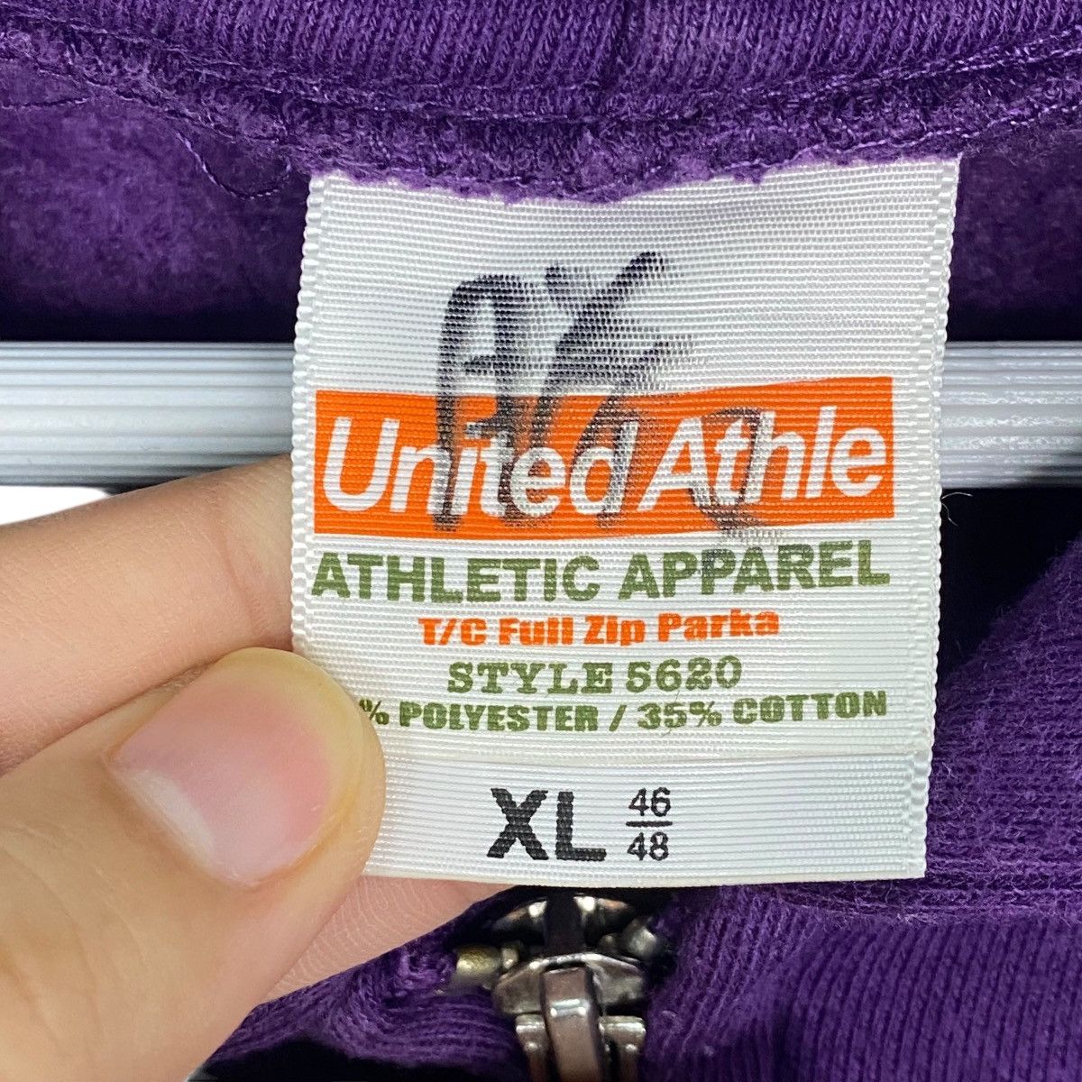 Vintage Vintage United Athle Hoodie Purple Pullover Jumper Size XL Size US XL / EU 56 / 4 - 6 Thumbnail