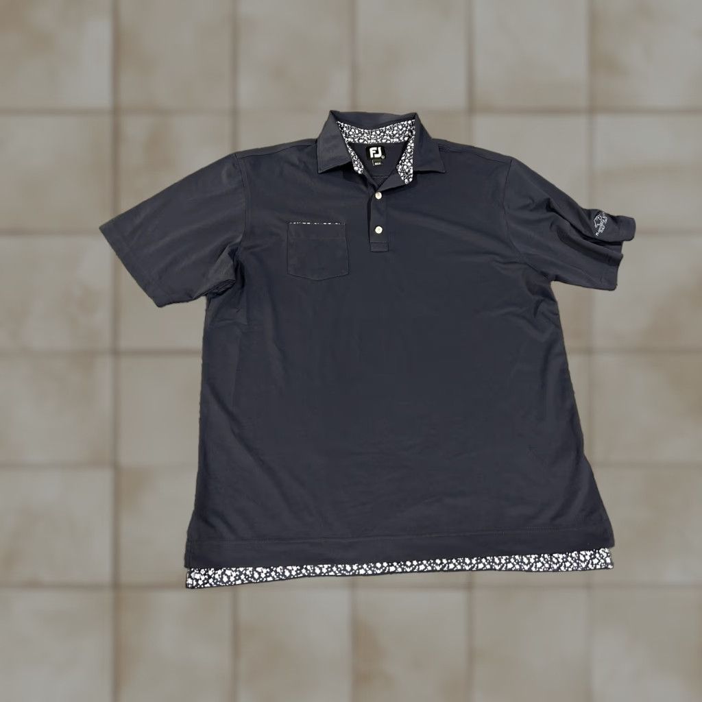 Footjoy FootJoy Polo Shirt Mens L Blue Golf Planterra Ridge Floral Trim Stretch Polo Shirt Size US L / EU 52-54 / 3 - 1 Thumbnail