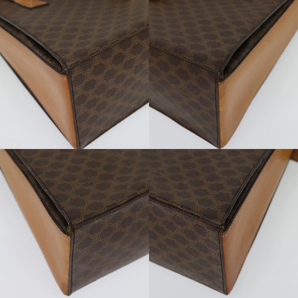 Celine CELINE Macadam Canvas Hand Bag Pvc Leather Brown Gold Size ONE SIZE - 10 Thumbnail