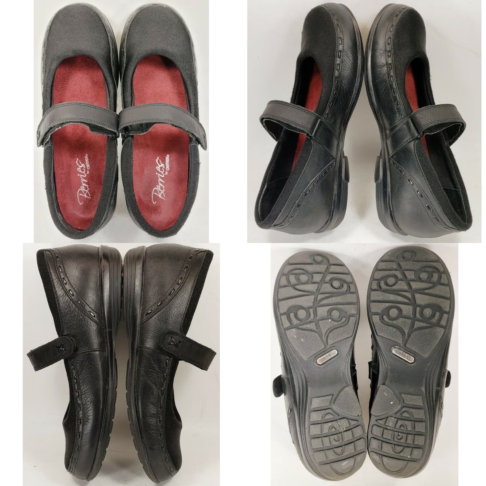 Aetrex Aetrex Berries Women's Mary Jane SZ 7.5M Black Leather & Neoprene Comfort Orthotic Flat Slip Resistant Casual Workwear Mens Womens Girls? Size ONE SIZE - 8 Thumbnail