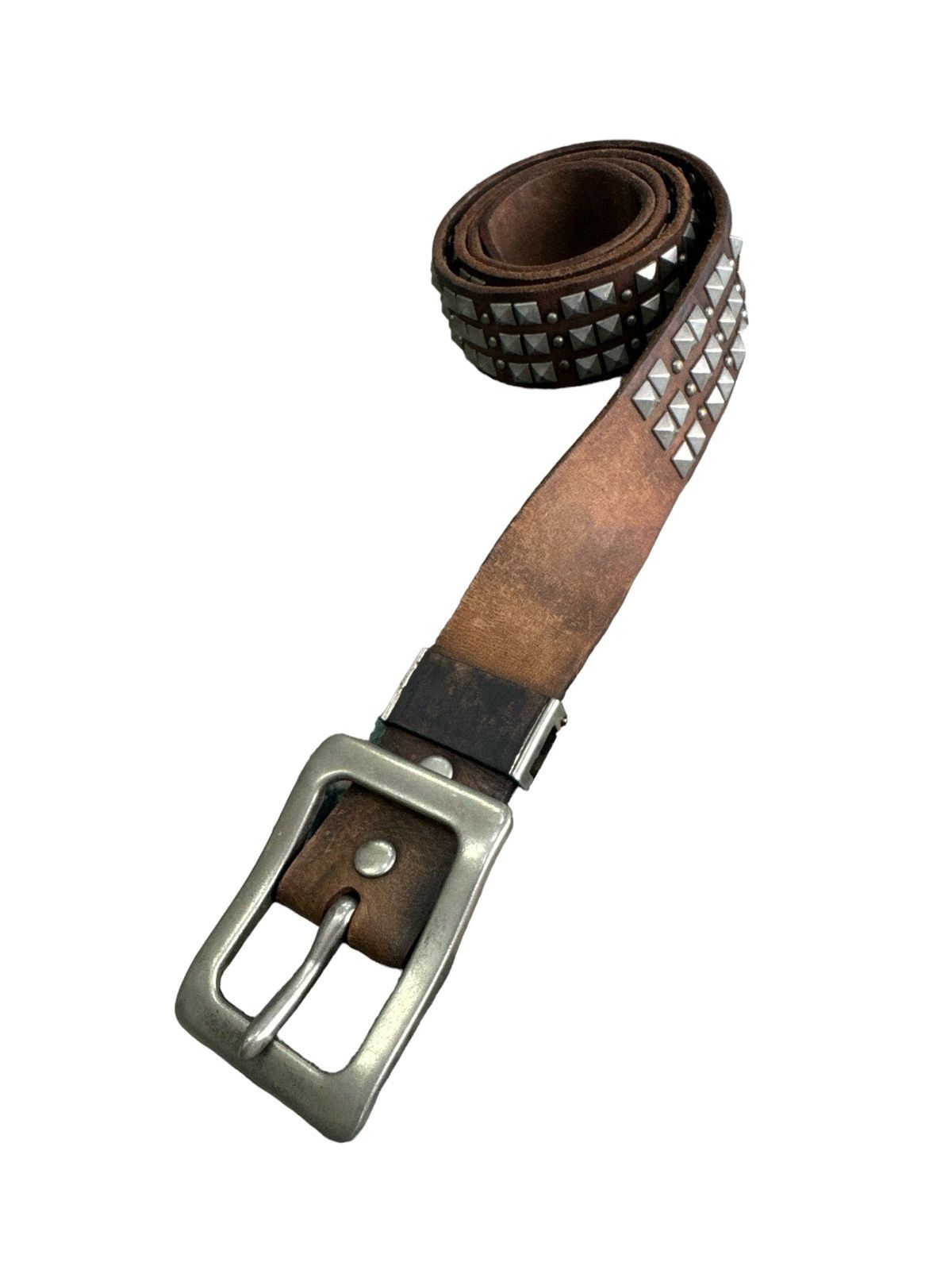 Japanese Brand GARRISON STUDDED LEATHER BELT Size 36 - 1 Thumbnail