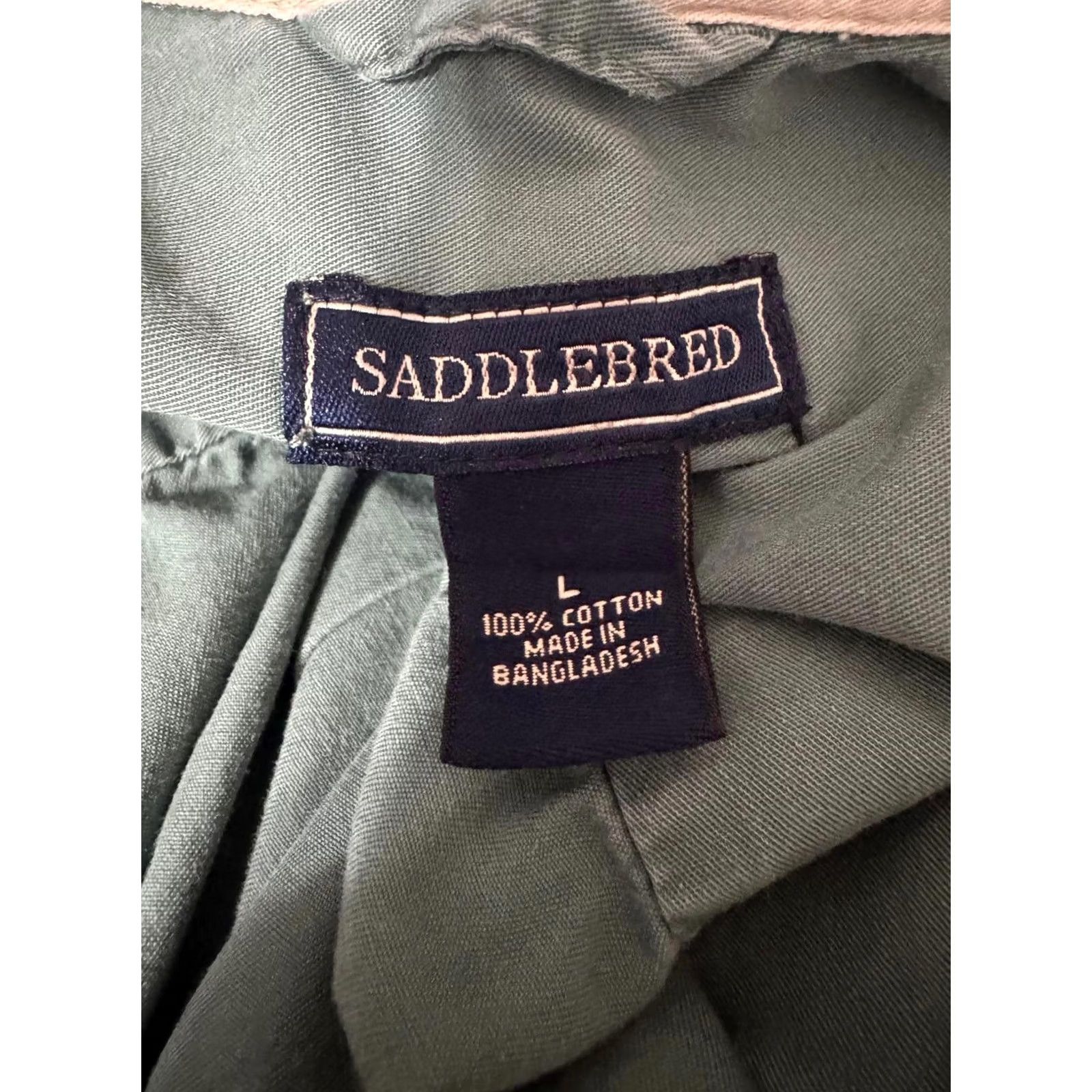 Vintage Saddlebred Men’s Casual Button-Down Shirt L Green Size US L / EU 52-54 / 3 - 3 Thumbnail