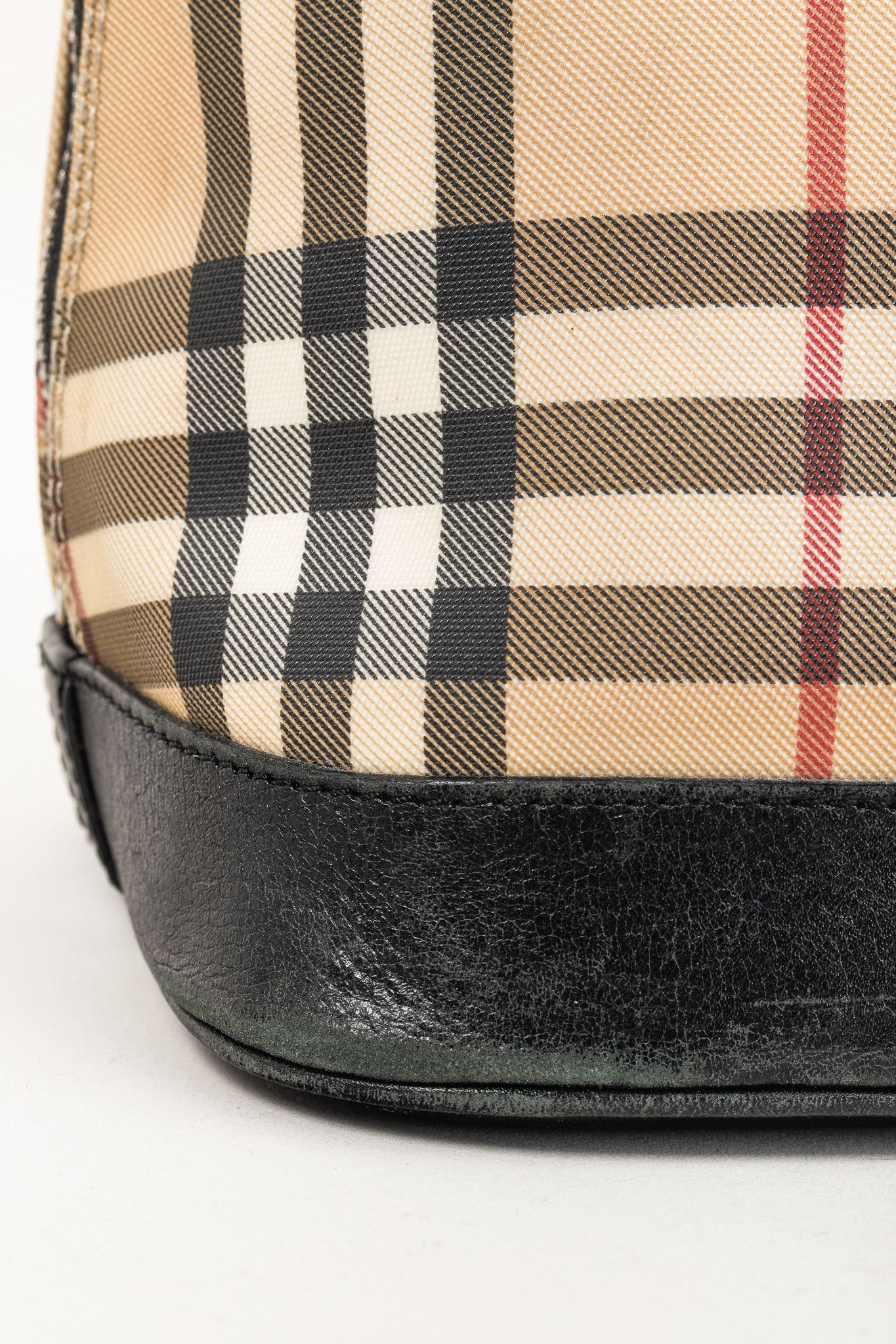 Burberry Burberry House Check Leather-Trim Domed Satchel Size ONE SIZE - 8 Thumbnail