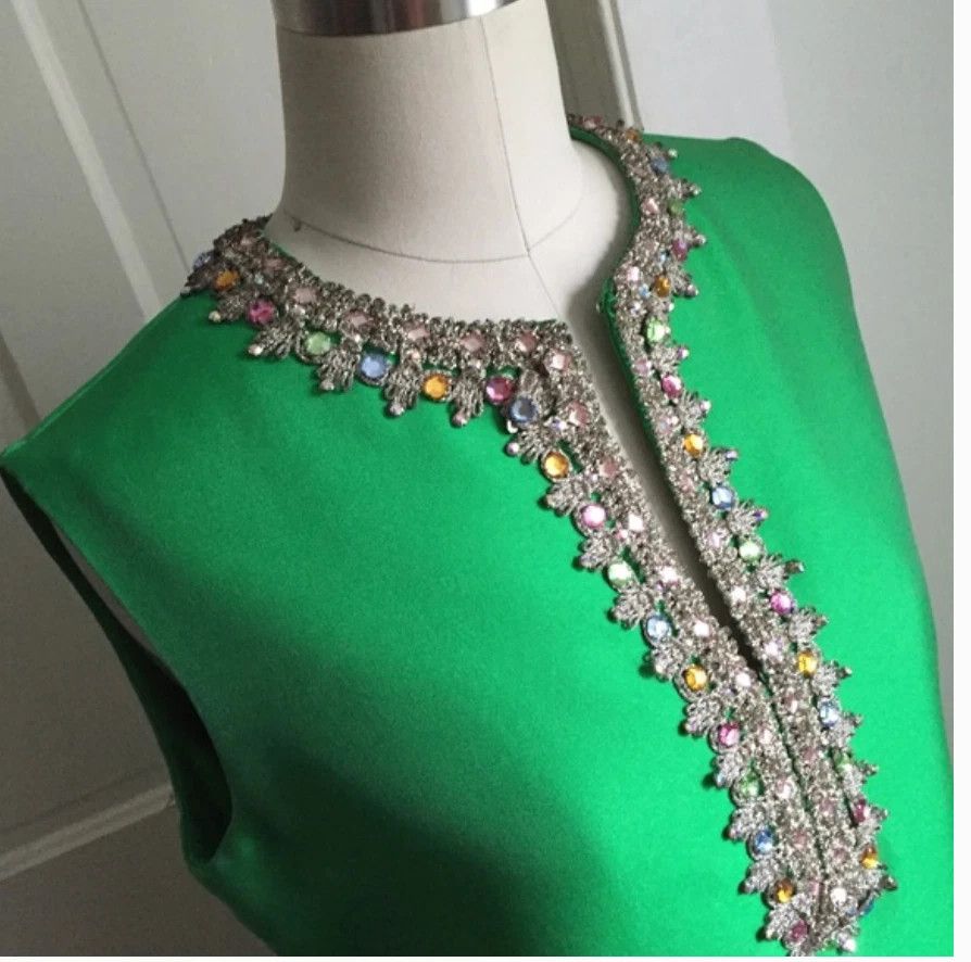 Other Vintage 1960s Halle Bros. Specialty Shop Emerald Shift Dress Size M / US 6-8 / IT 42-44 - 2 Thumbnail