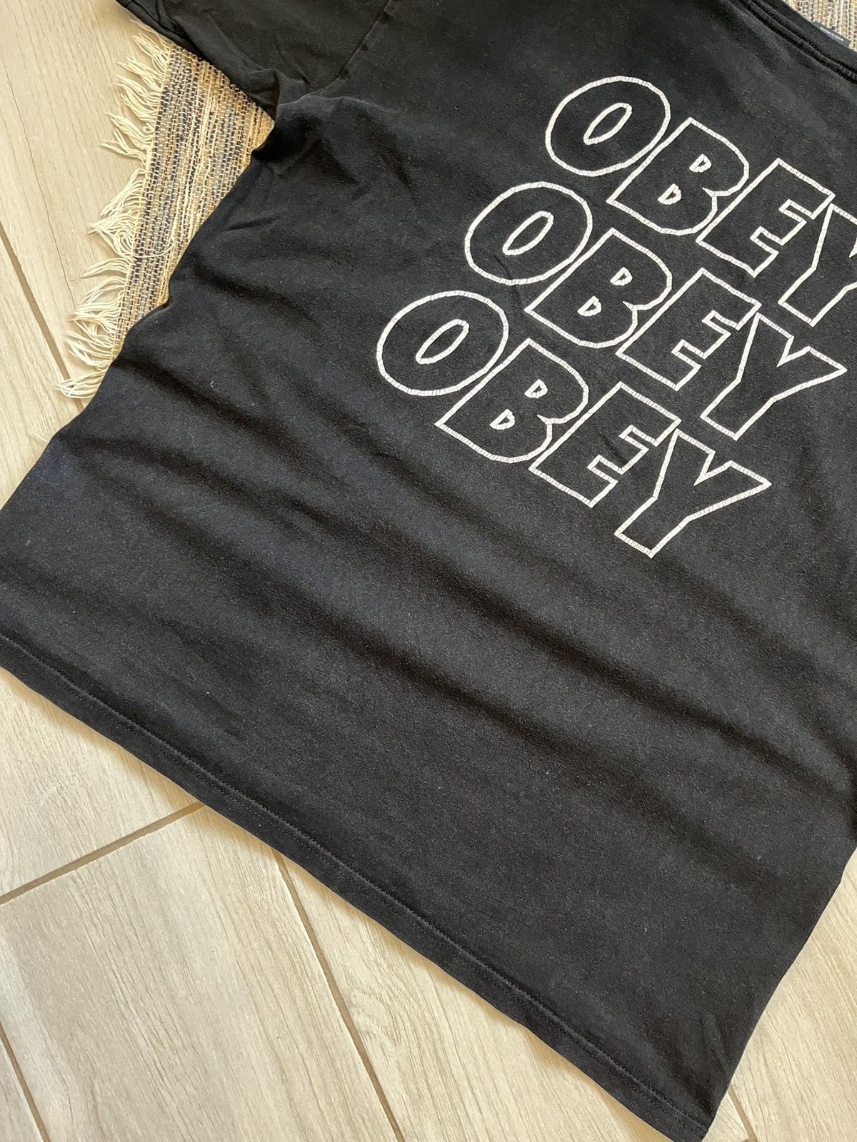 Obey Vintage Obey Tshirt Sk8 Faded Black blank tee big logo Size US XL / EU 56 / 4 - 11 Thumbnail
