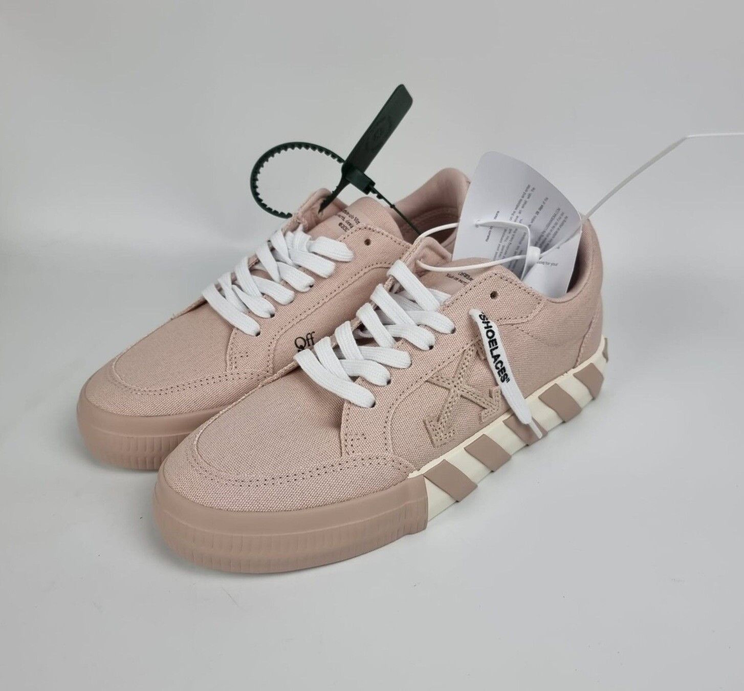 Off-White Vulcanized Pink Canvas Sneakers New 38