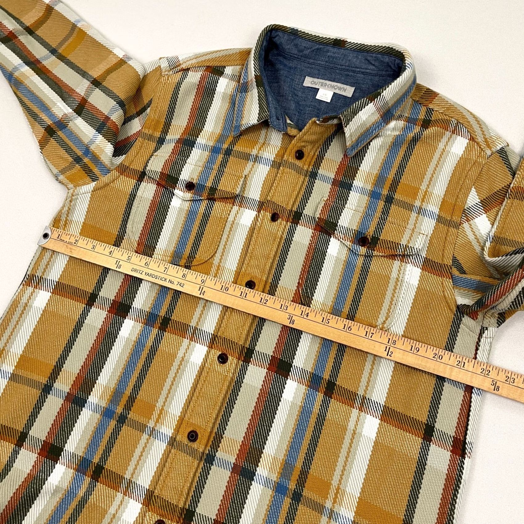 Outerknown Outerknown Blanket Shirt Mens L Brown Plaid Organic Cotton Heavyweight Flannel Size US L / EU 52-54 / 3 - 5 Thumbnail