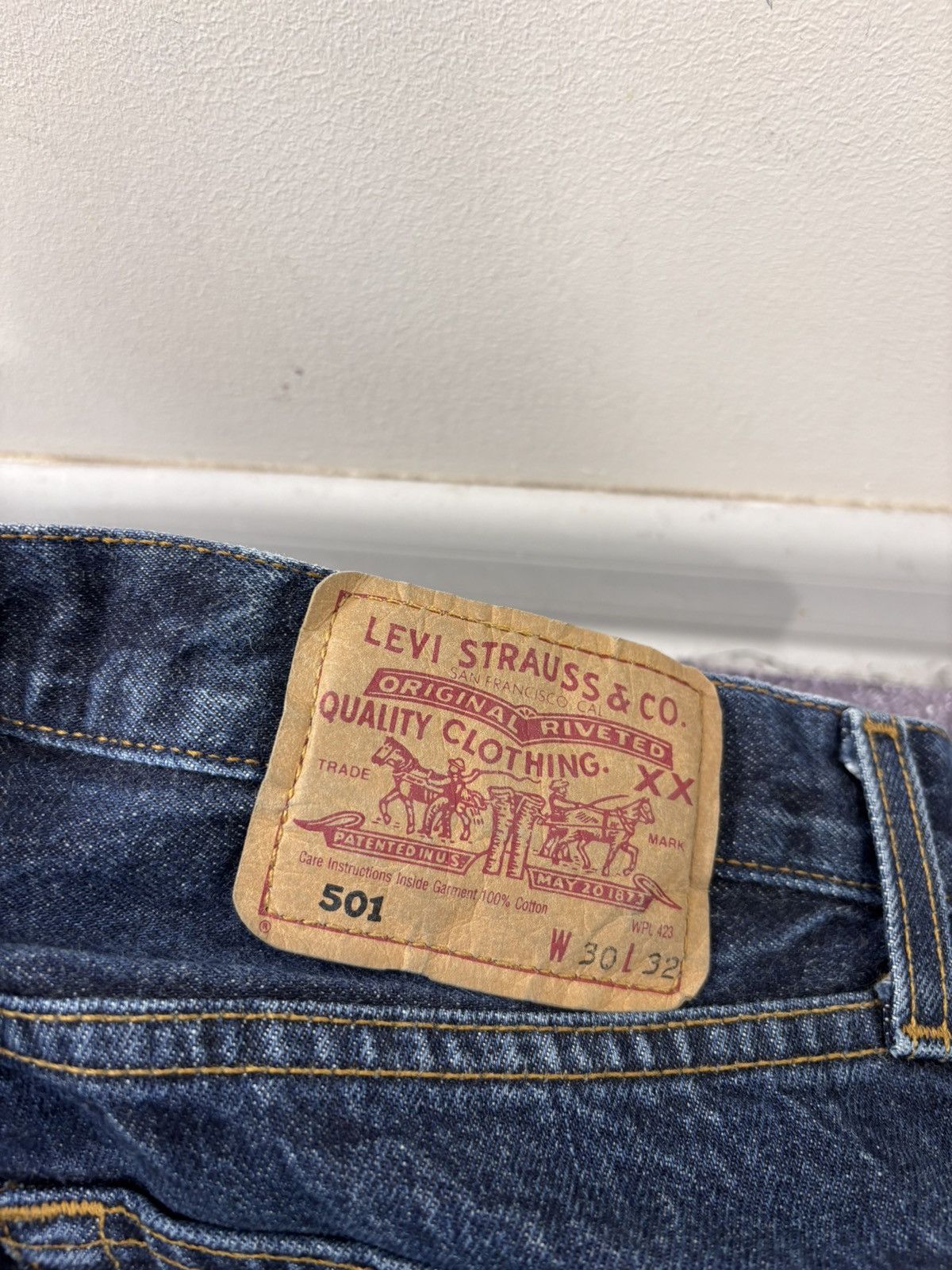 Levi's Vintage Levi’s 501 Men’s Dark Blue Denim Jeans Size US 30 / EU 46 - 9 Thumbnail