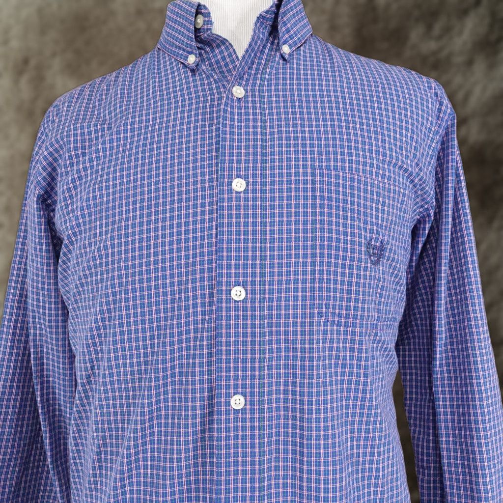 Chaps Chaps Shirt Mens Large Blue Plaid Easy Care Button Down Long Sleeve Casual Size US L / EU 52-54 / 3 - 1 Thumbnail
