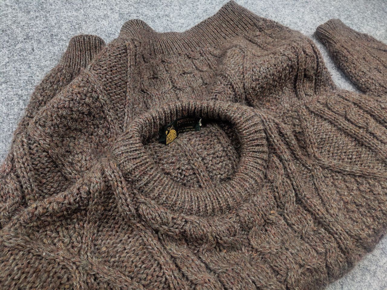Vintage 80's Peregrine cable fisherman Sweater Wool England
