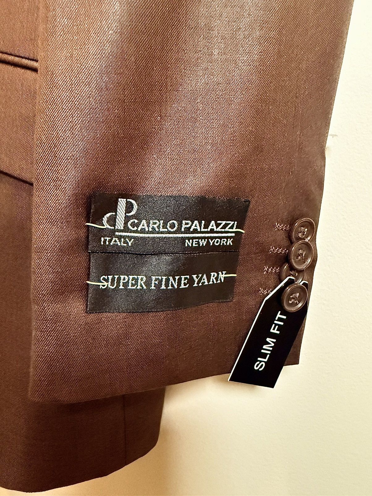 Carlo Palazzi Carlo Palazzi Italy Super Fine Yarn Slim Fit Blazer Brown Size 42R - 2 Thumbnail