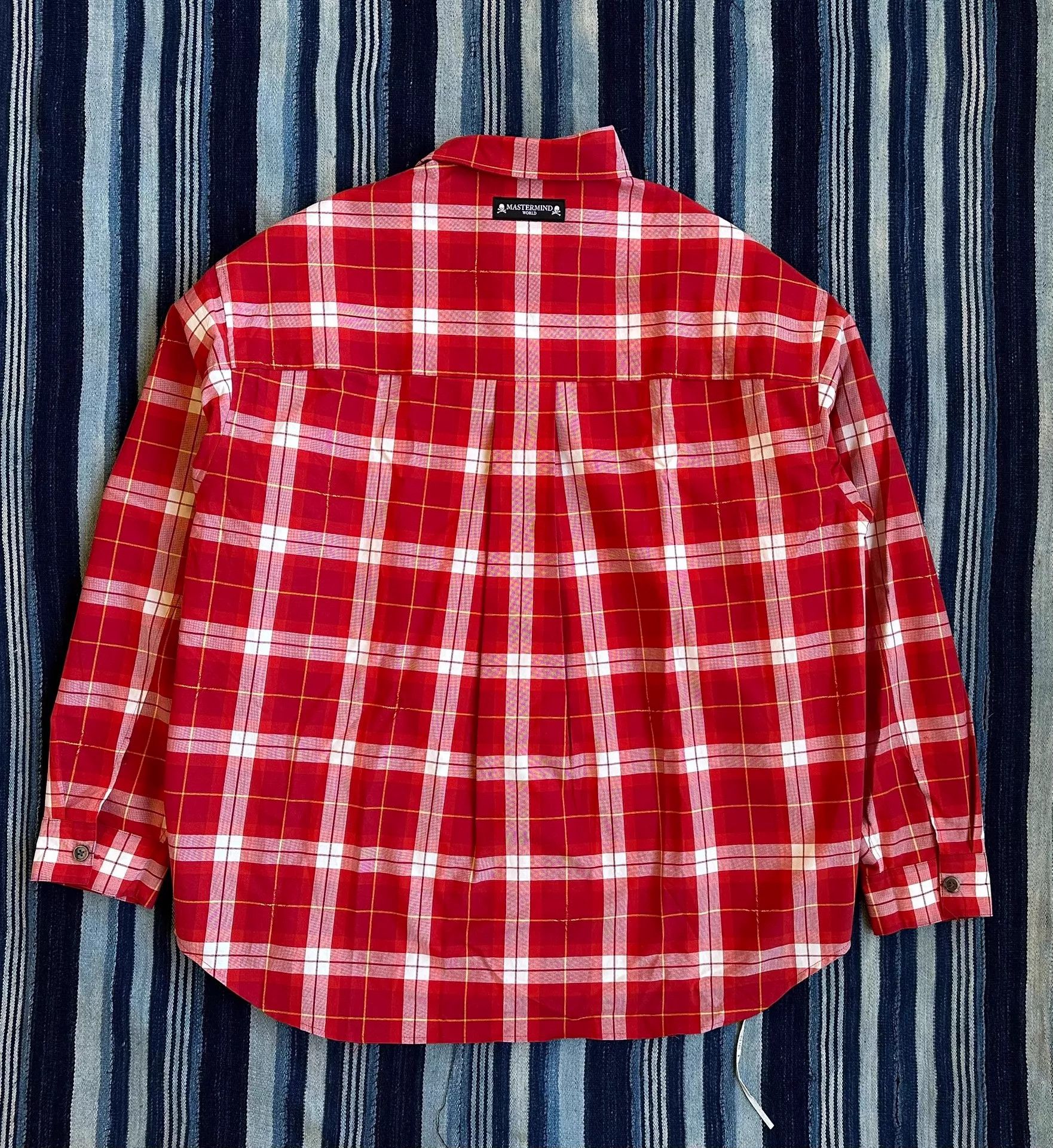 Mastermind Japan MMJ 23SS Red/White Plaid 2-sided Skull Embroidered LS L Size US L / EU 52-54 / 3 - 9 Thumbnail