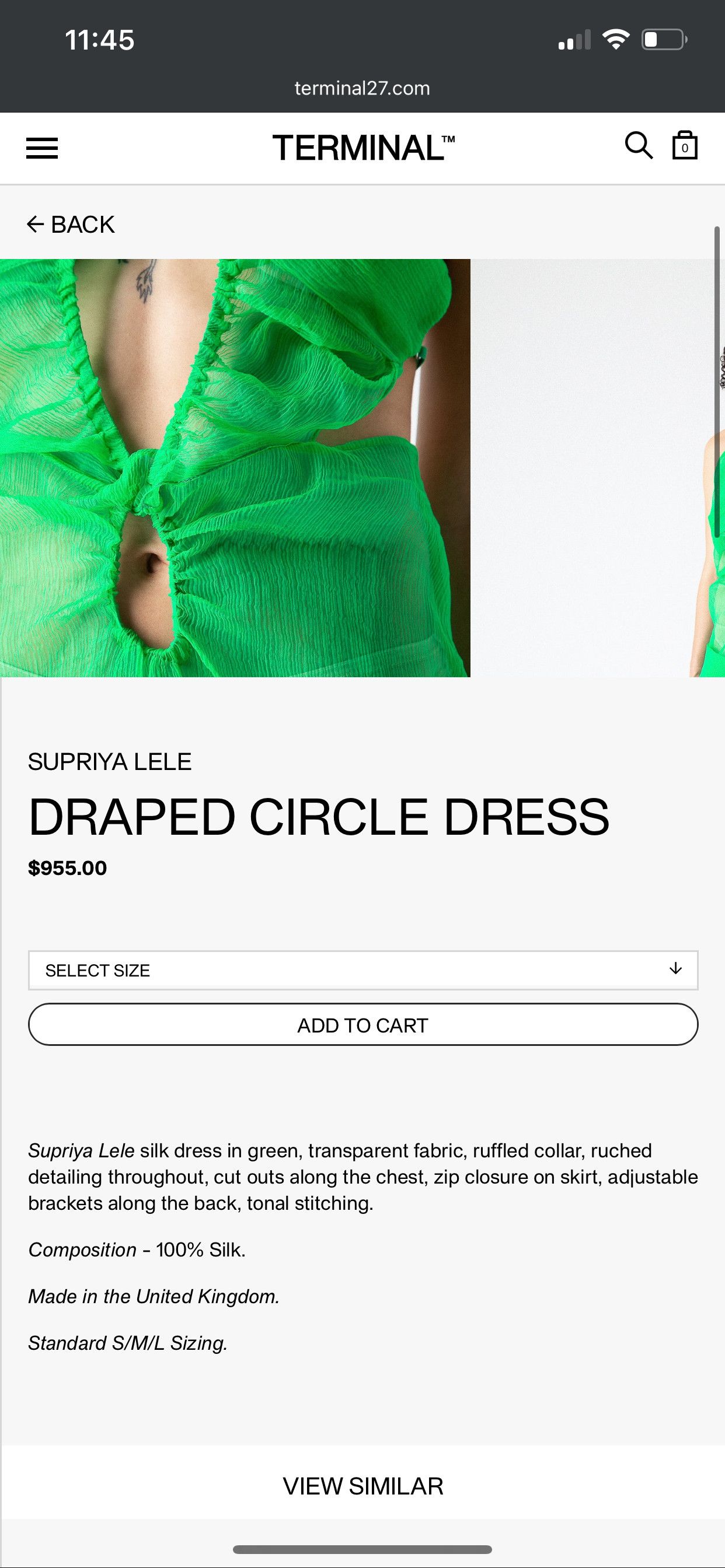 Other $955 NWT 100% SILK SUPRIYA LELE DRAPED CIRCLE DRESS Size S / US 4 / IT 40 - 5 Thumbnail