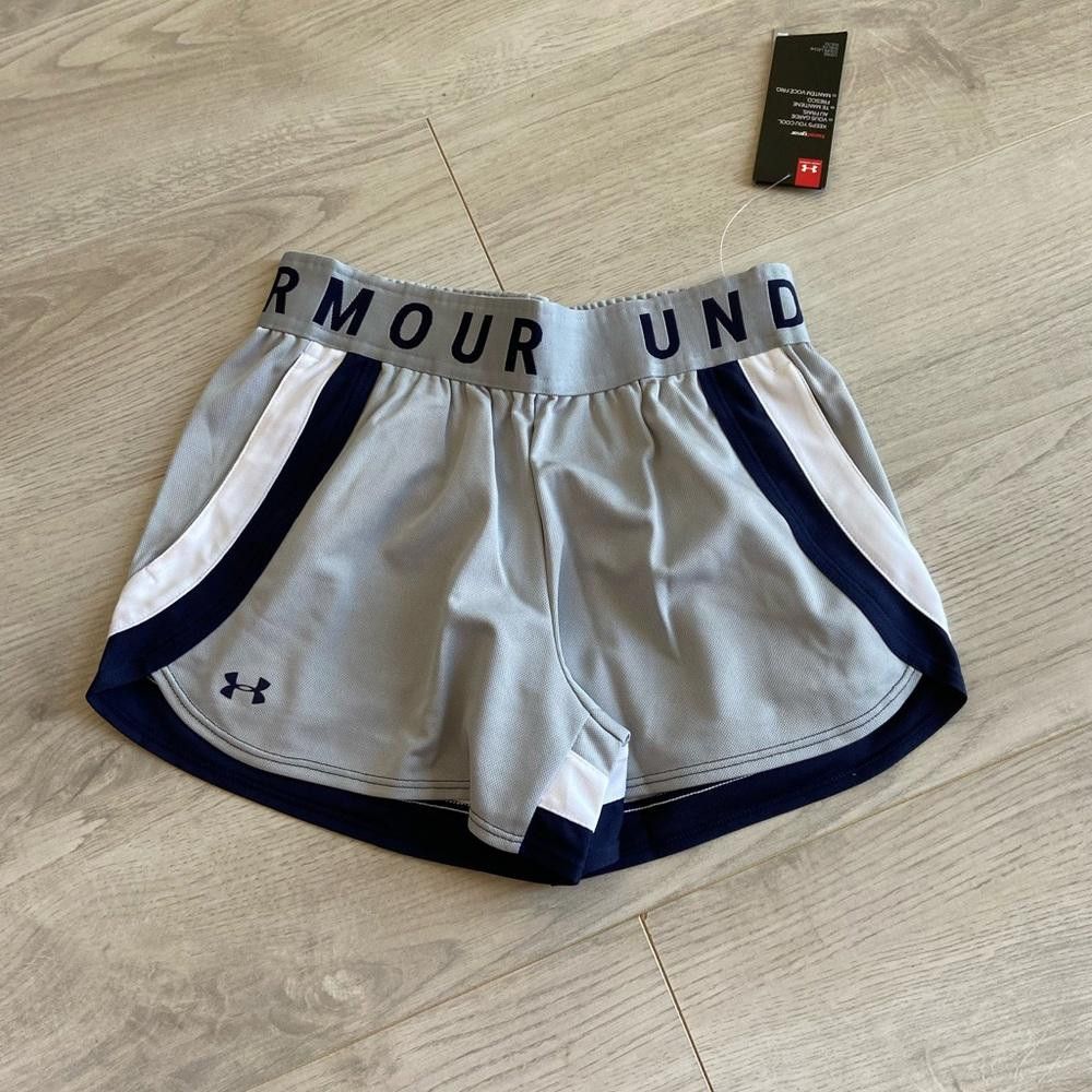 Under Armour Under Armour Grey Black Play Up Stripe Athletic Shorts Size 26" / US 2 / IT 38 - 1 Thumbnail
