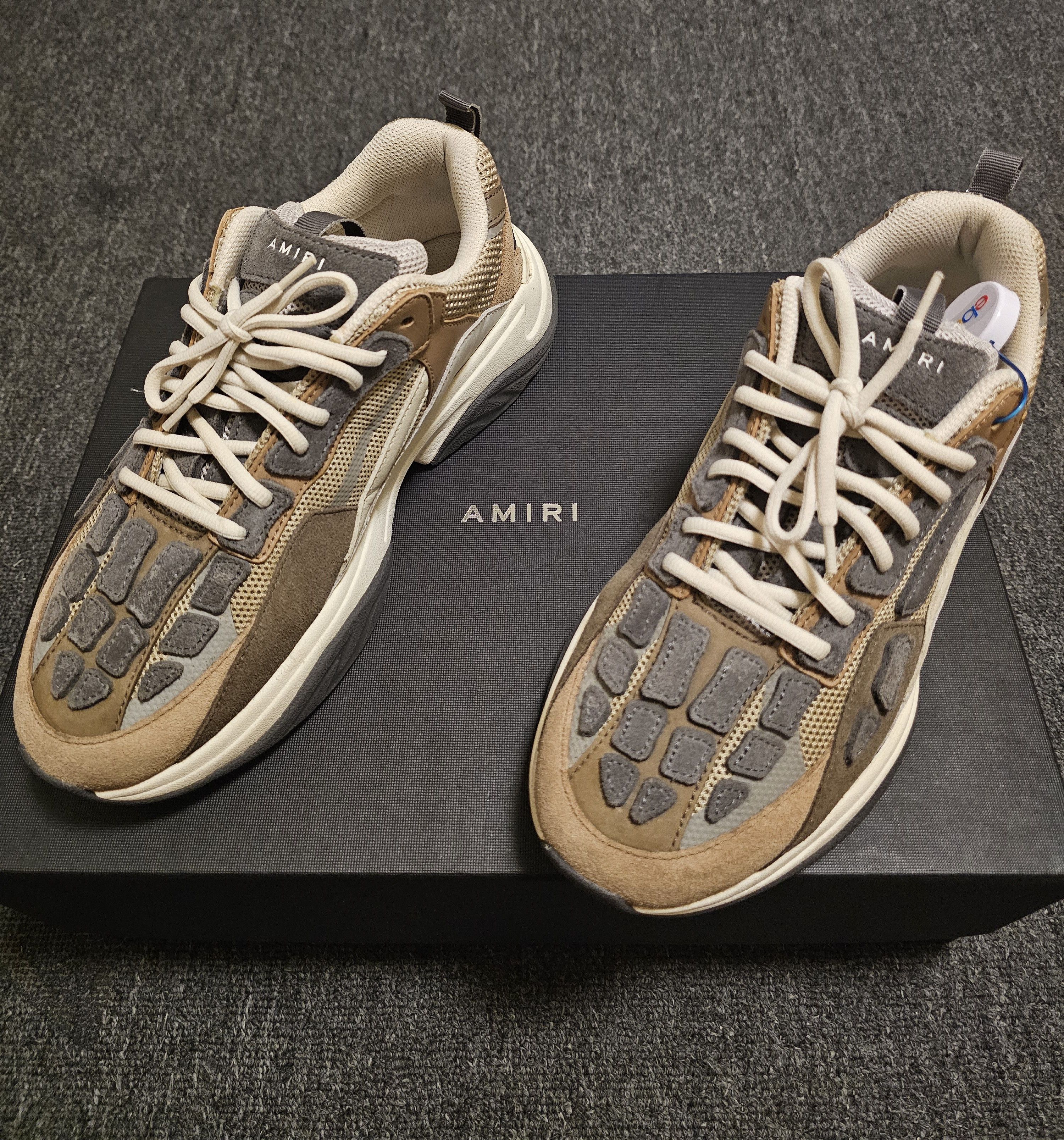 Amiri Tow-Tone Boucle Skel Sneakers | Grailed