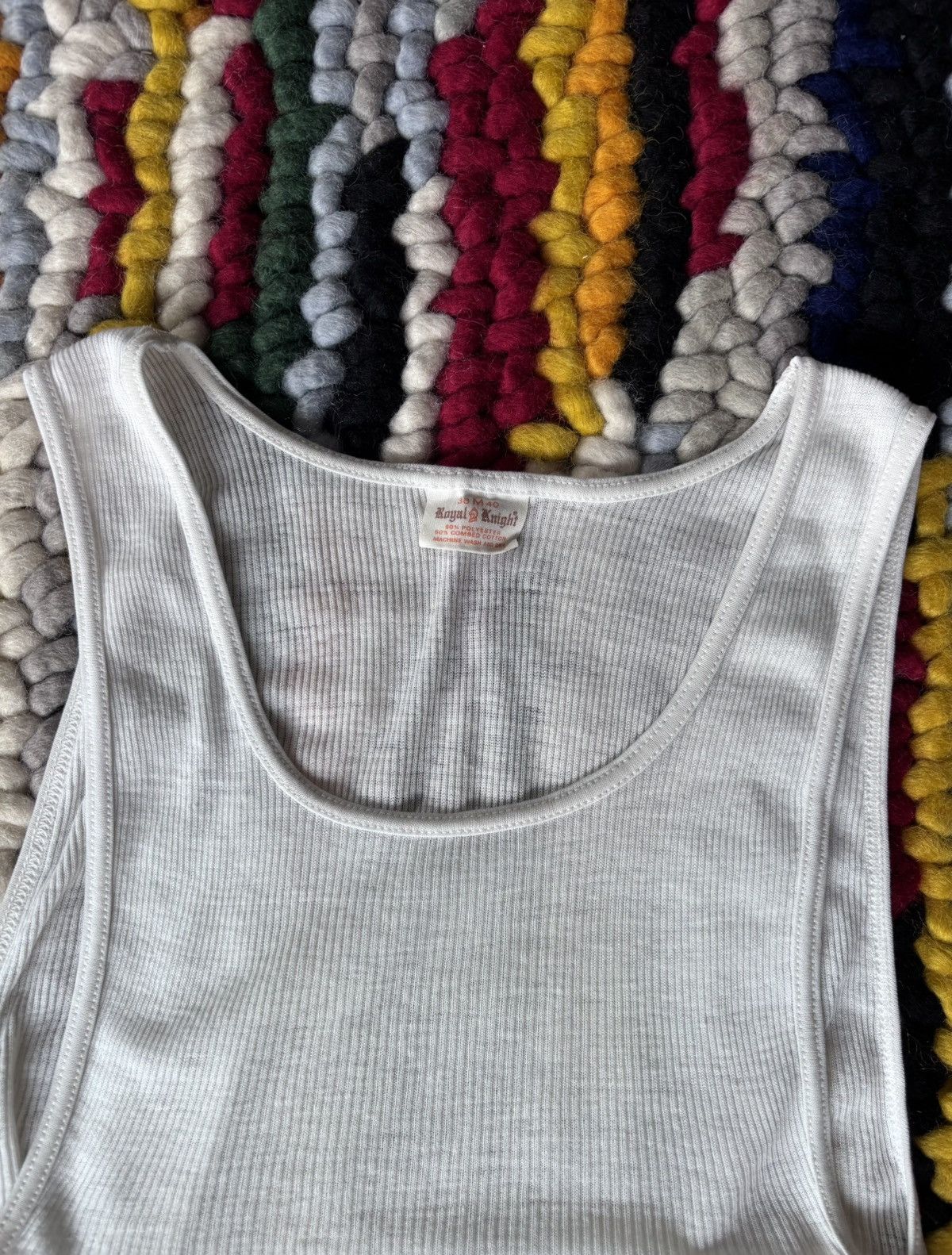 King × Vintage 1960s Ribbed Tank Top White Size US L / EU 52-54 / 3 - 2 Thumbnail