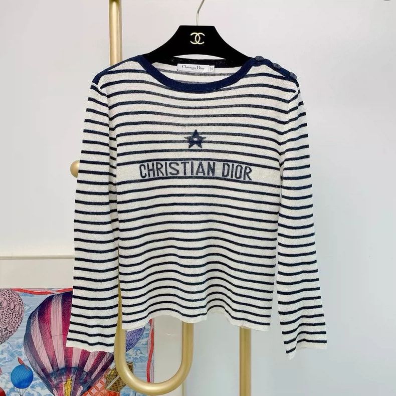 Dior Dior Gray letter pattern round-neck long-sleeved knitwear Size XS / US 0-2 / IT 36-38 - 1 Thumbnail