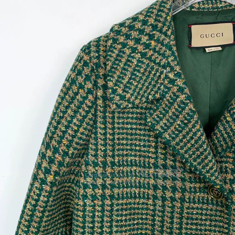 Gucci Gucci Green checkered wool lapel suit Size S / US 4 / IT 40 - 3 Thumbnail