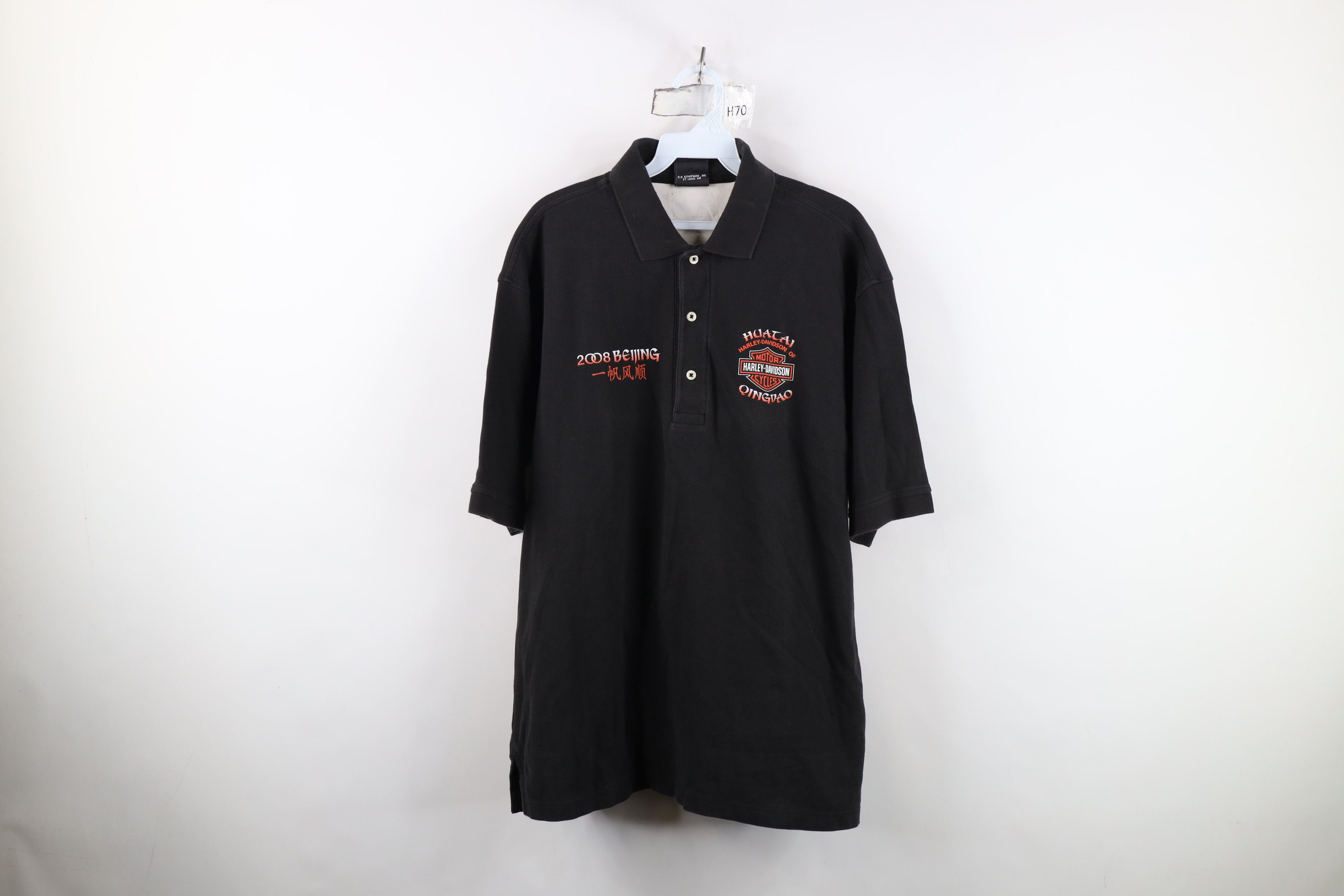 Harley Davidson Vintage Y2K 2008 Harley Davidson Spell Beijing China Polo Size US L / EU 52-54 / 3 - 1 Thumbnail