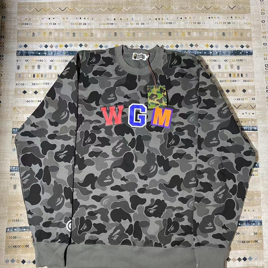 image of Bape Camo Shark Crewneck in Black, Men's (Size 2XL)