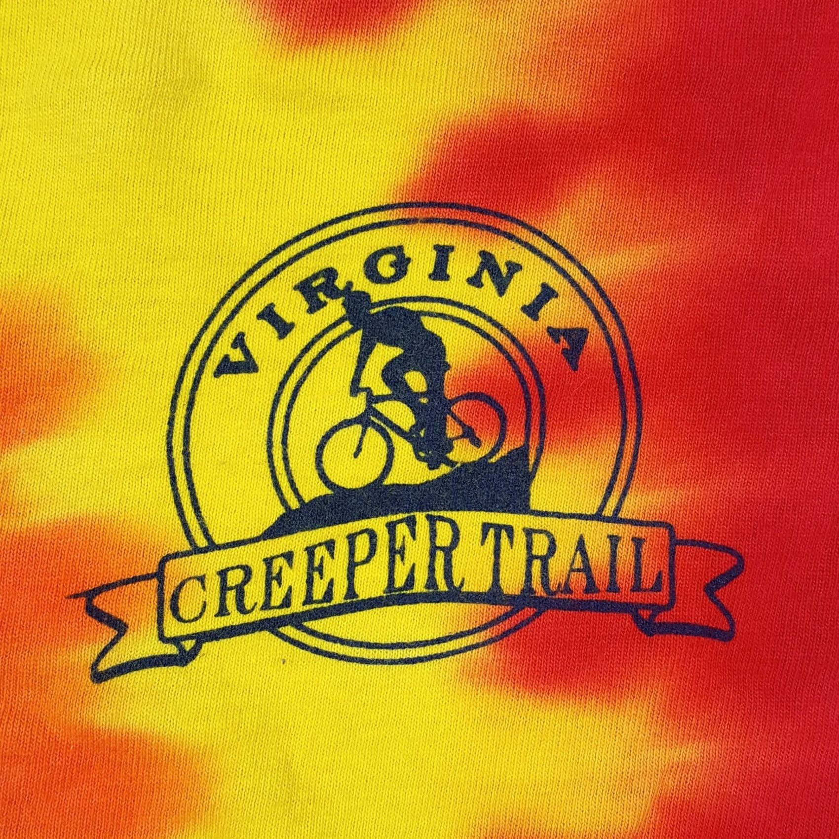 Vintage Vintage Virginia Creeper Trail Tie-Dye T Shirt M Adult Orange Bike Race Retro VA Men Size US M / EU 48-50 / 2 - 4 Thumbnail