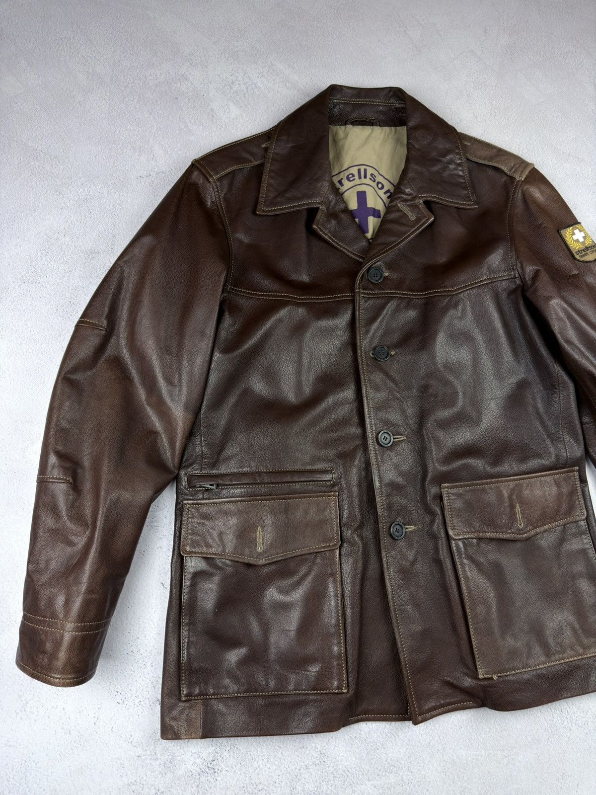 Strellson Mens Strellson Swiss Cross Vintage Jakcet Brown Size 50 Size US L / EU 52-54 / 3 - 3 Thumbnail