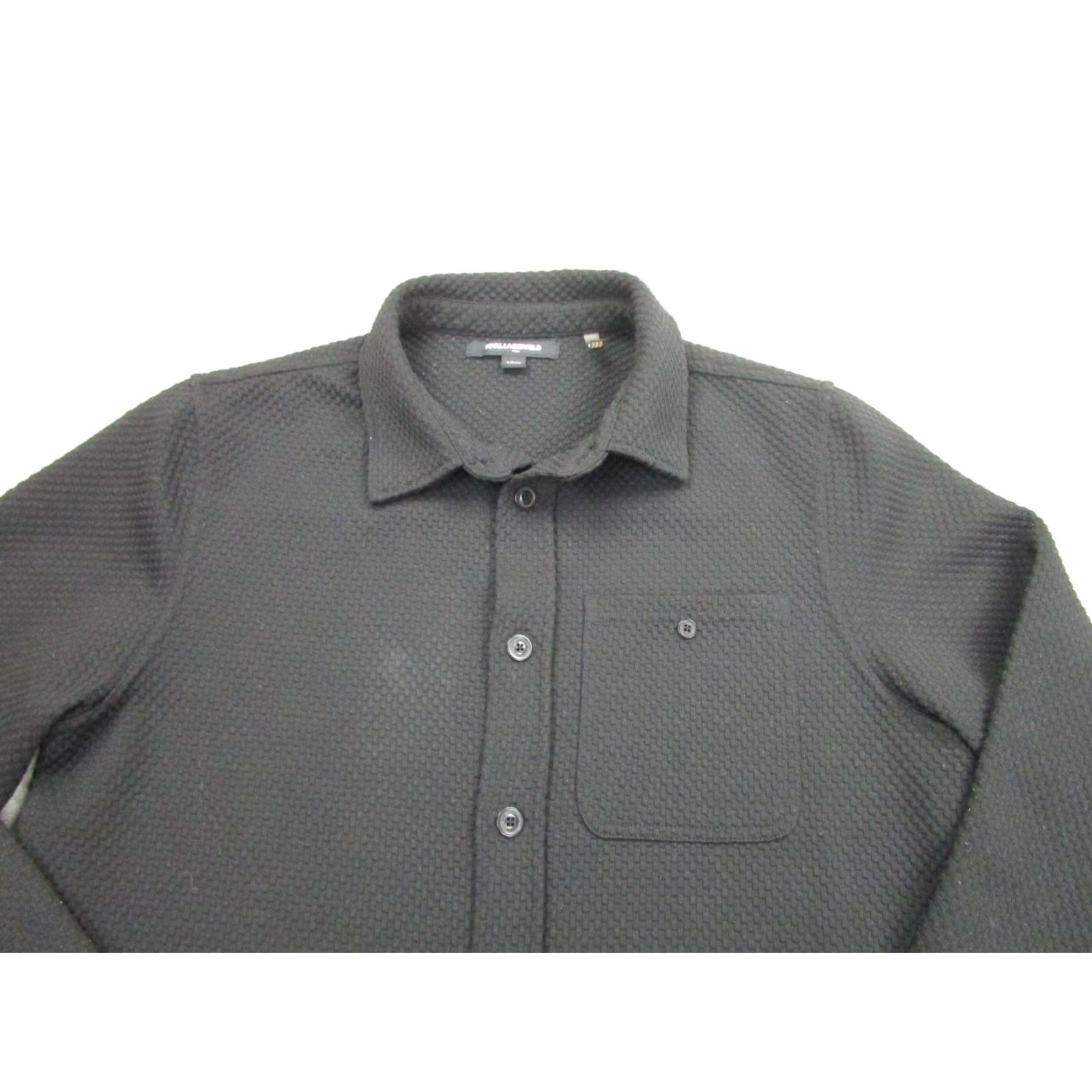 Karl Lagerfeld Karl Lagerfeld Paris Shirt Mens Small Black Textured Knit Button Front Pocket Size US S / EU 44-46 / 1 - 2 Thumbnail